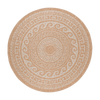 Runder Vintage Jute Teppich im Chic Stil | Beige 