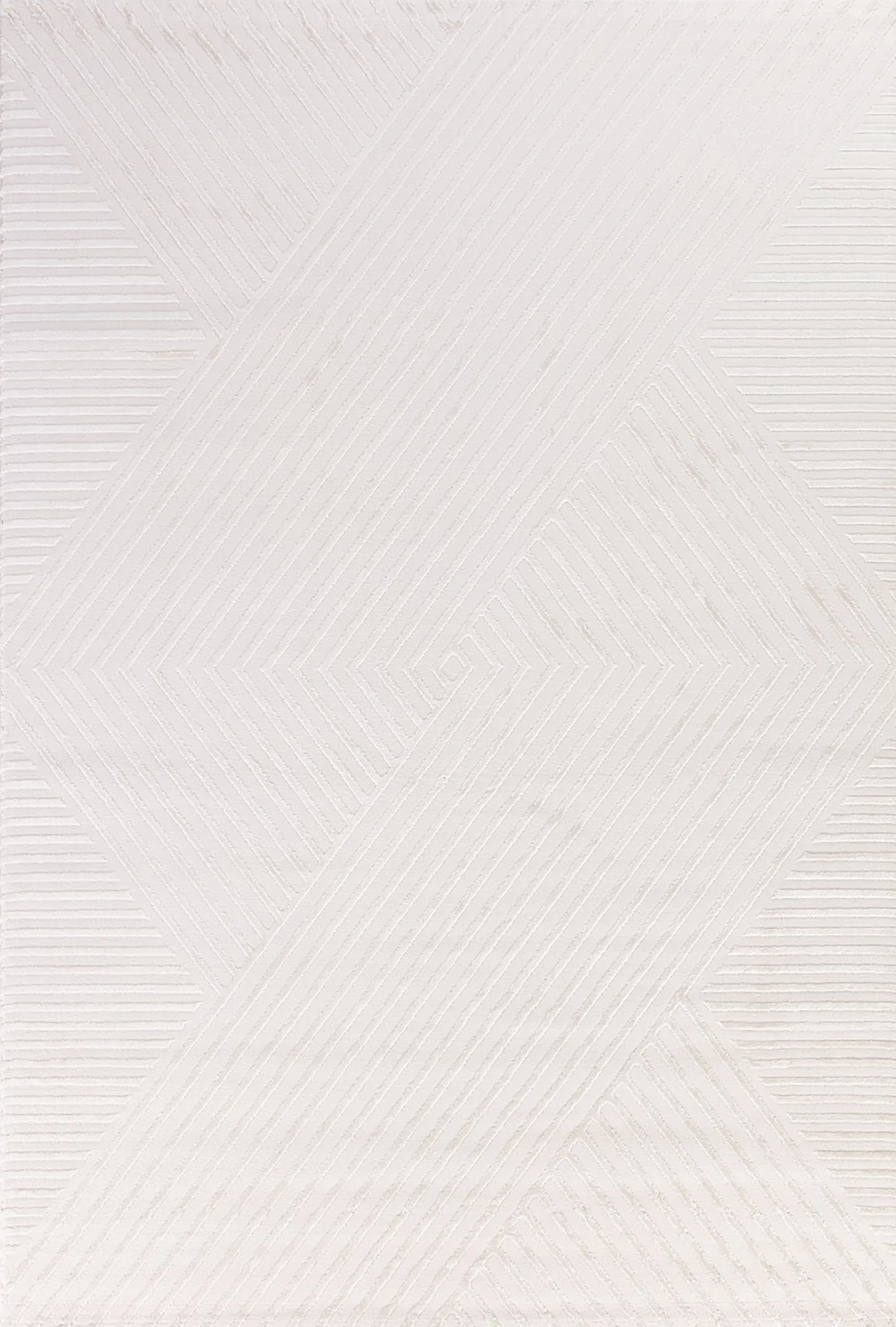 Strukturierter Linearer Teppich | Zartes Creme