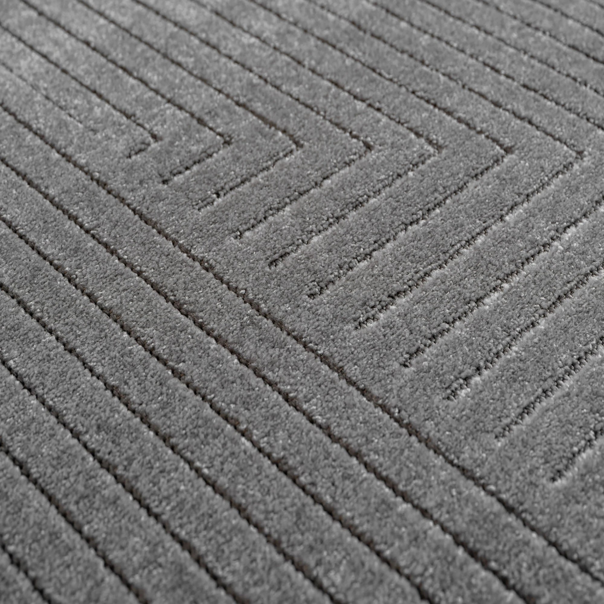 Skandinavischer Geometrischer Teppich | Silber