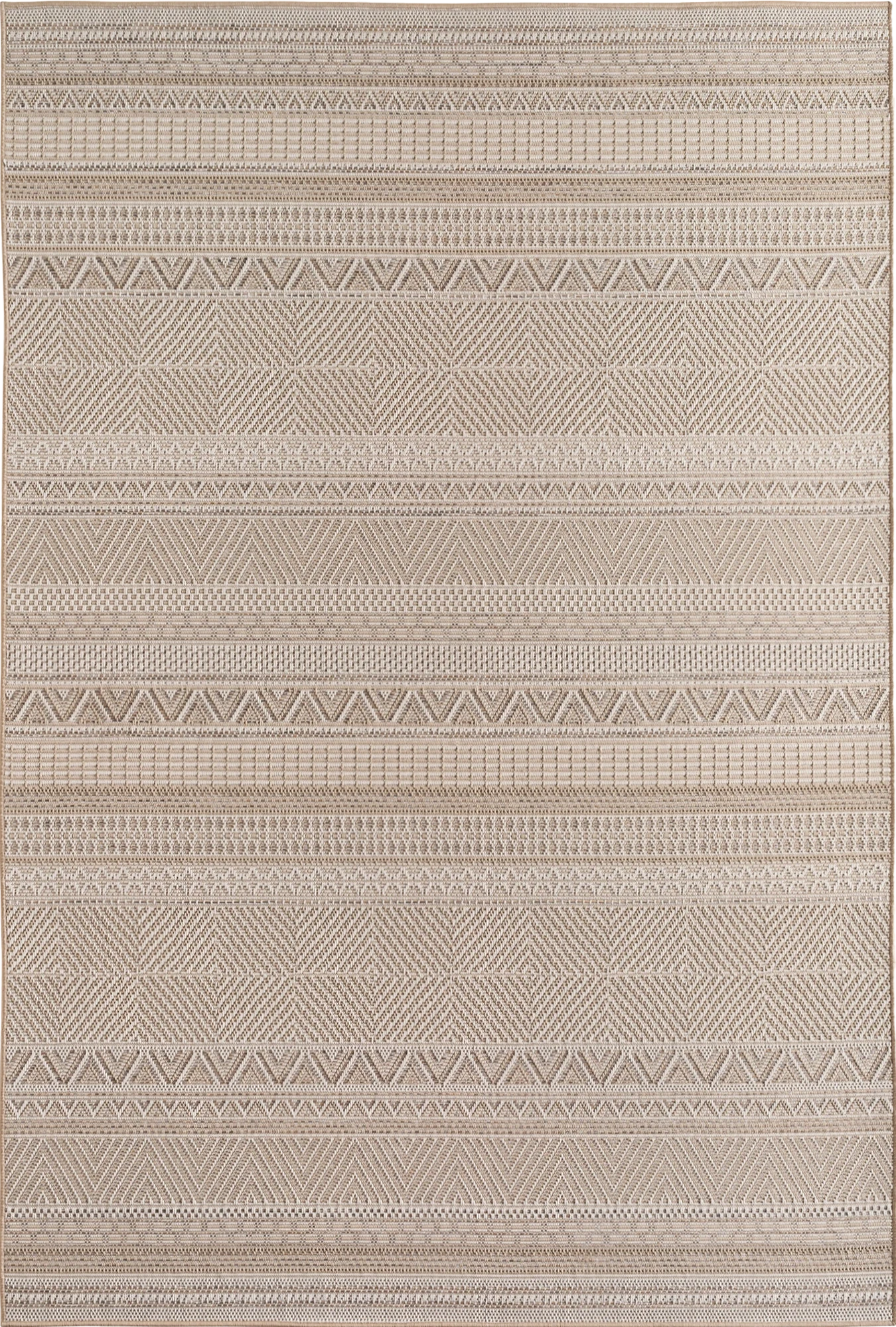 Sisal Teppich Mit Ethnischem Streifenmuster | Beige