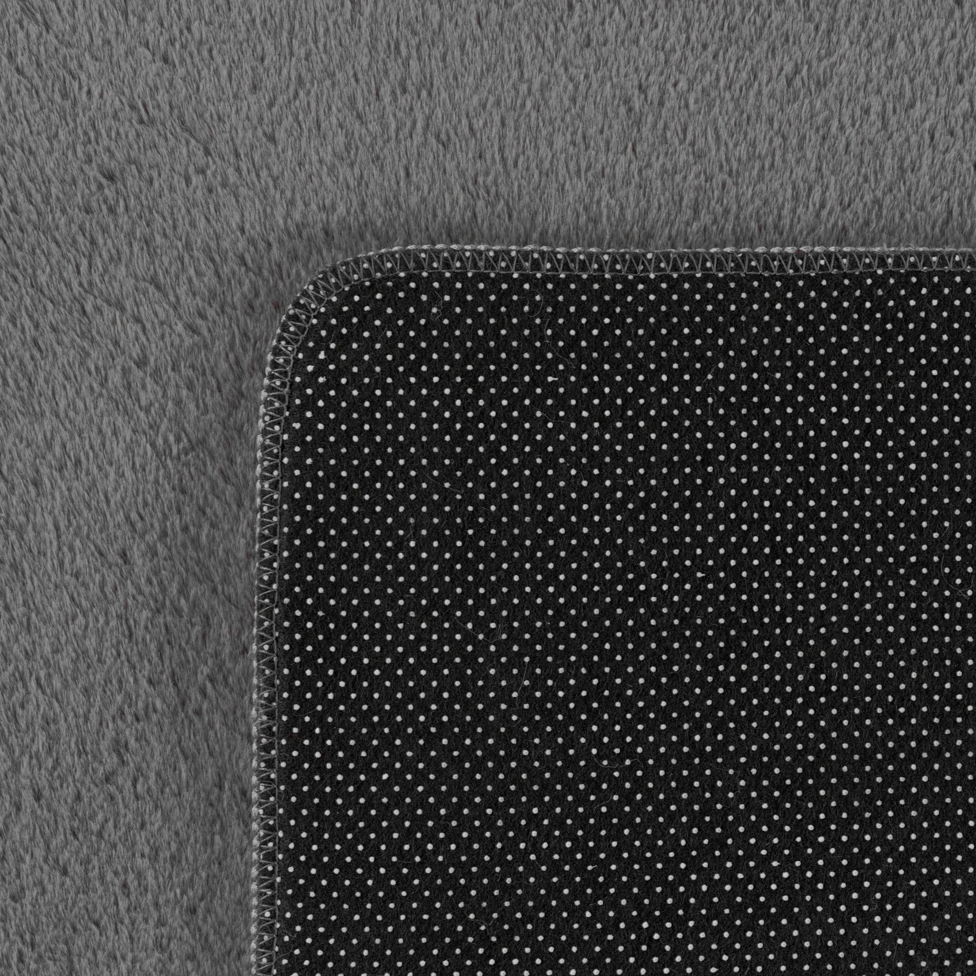 Eleganter Premium Teppich in Unifarbe | Grauer Teppich