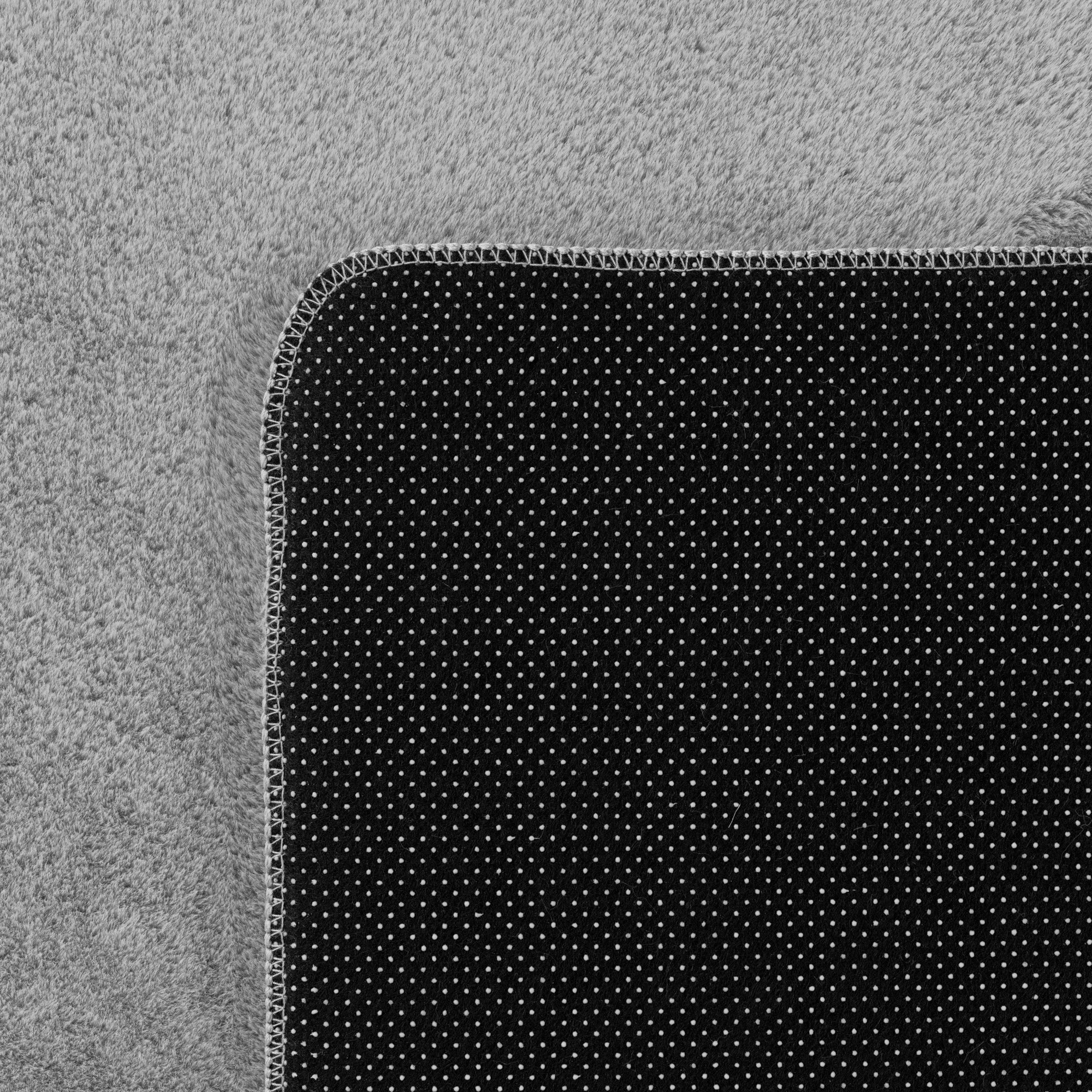 Eleganter Premium Teppich in Unifarbe | Silberner Teppich