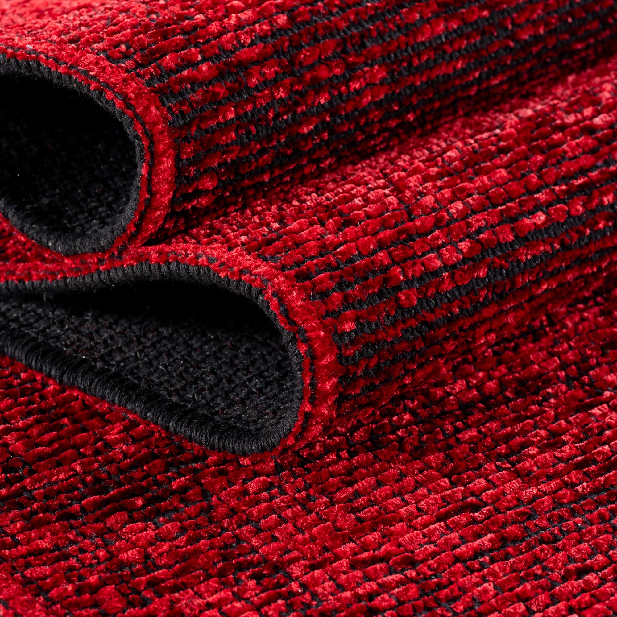 Moderner Gerippter Teppich | Rot