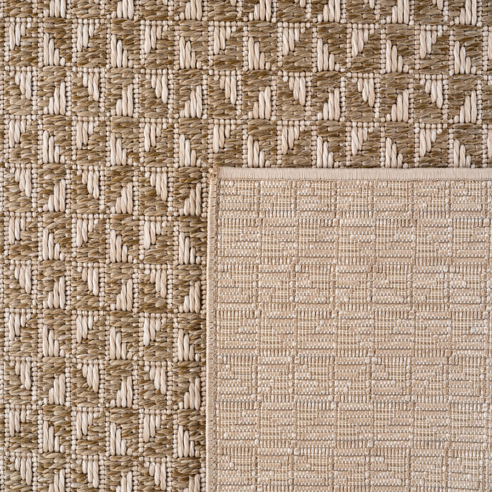 Outdoor Teppich Mit Dreiecksmuster | Beige