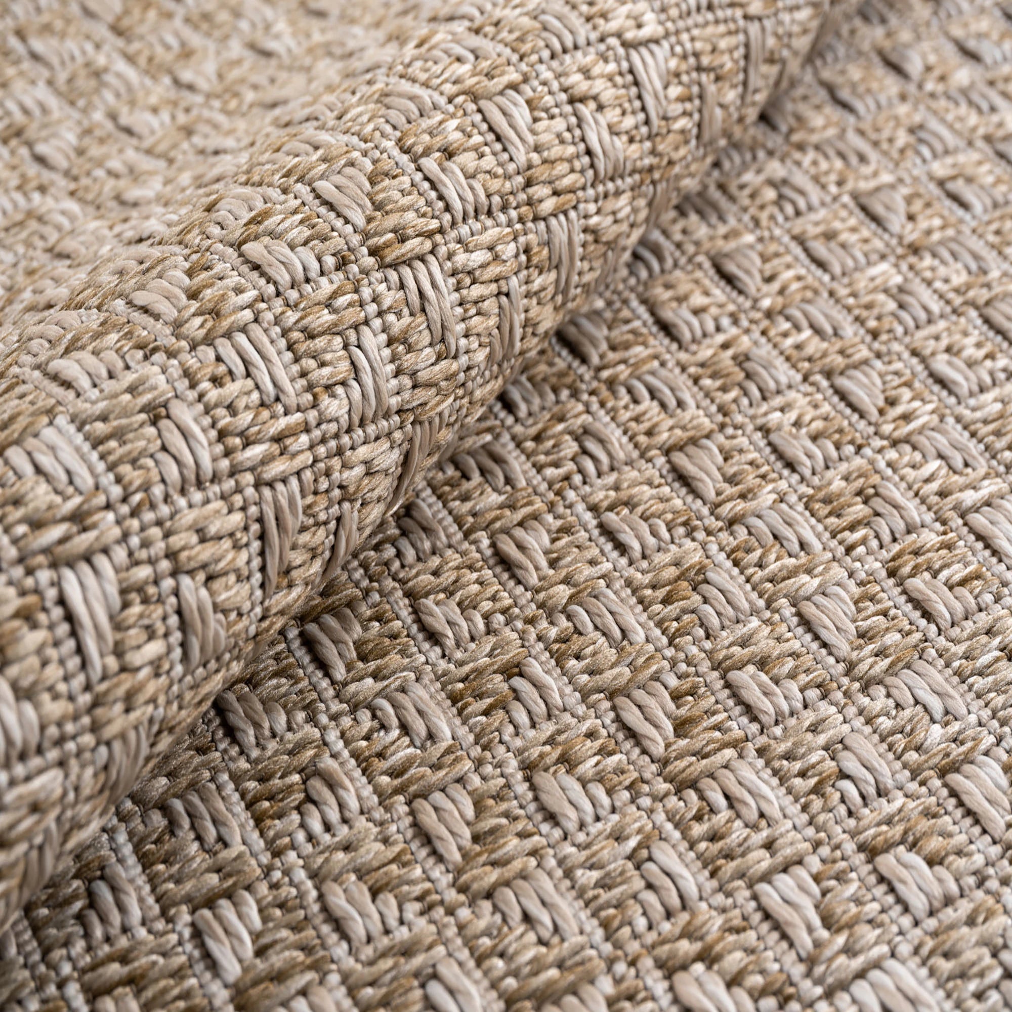 Outdoor Teppich Mit Dreiecksmuster | Beige