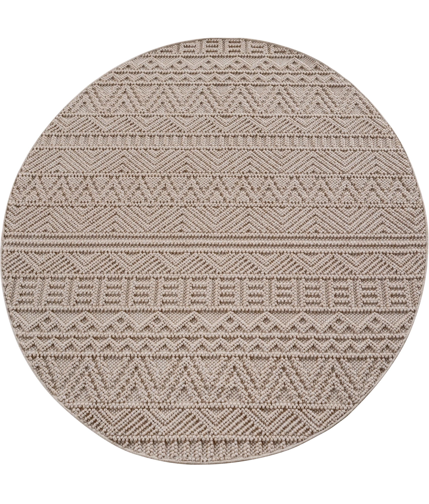 Böhmischer Teppich im Kelim Look mit Struktur | Beige