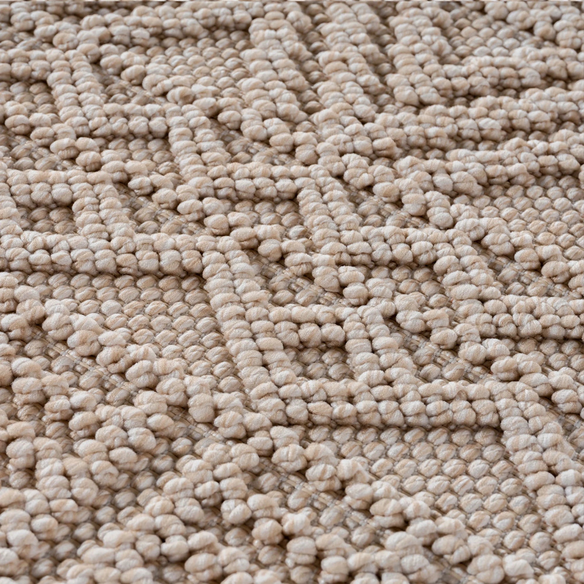 Böhmischer Teppich im Kelim Look mit Struktur | Beige