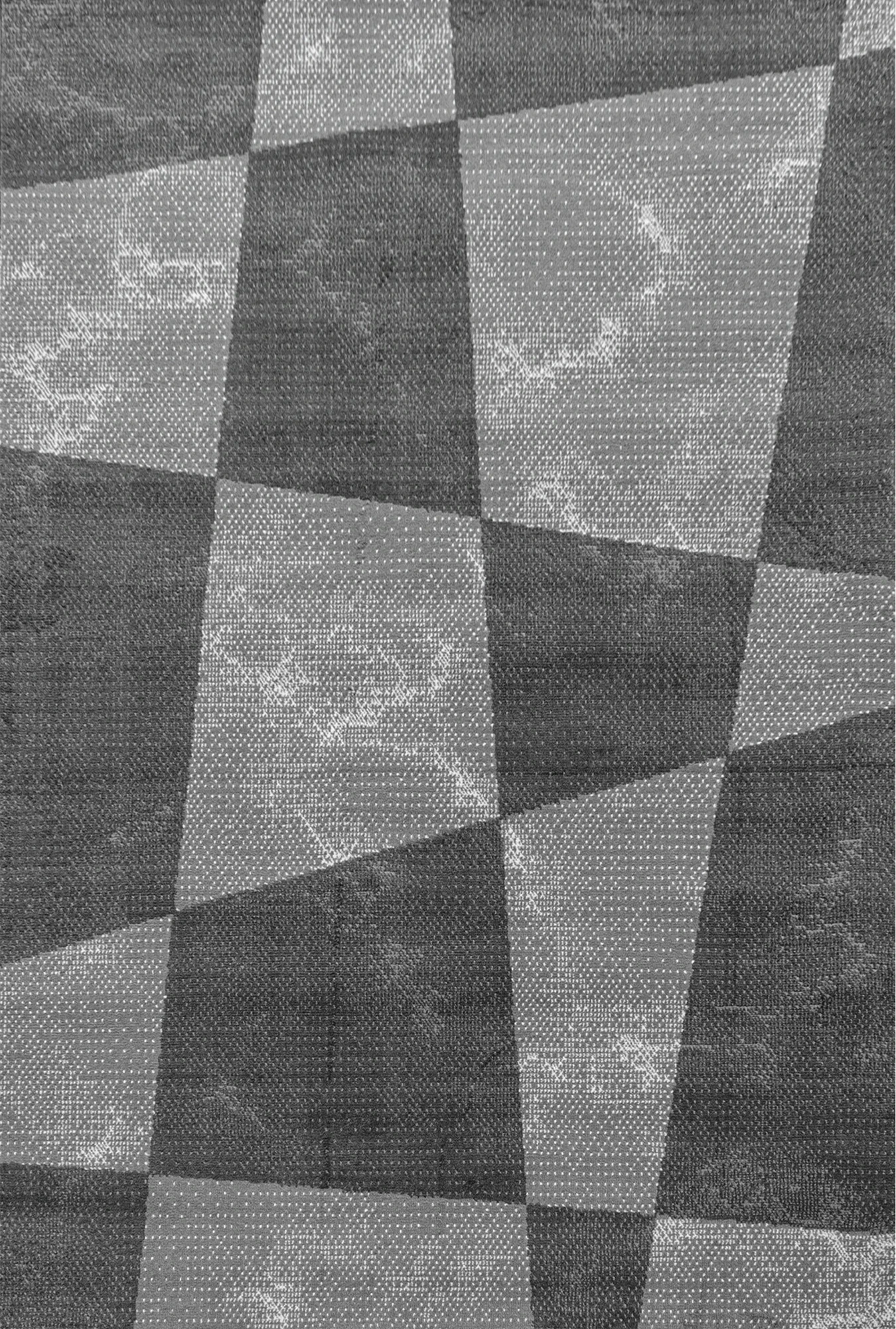 Teppich mit abstraktem Polygonmuster | Grau