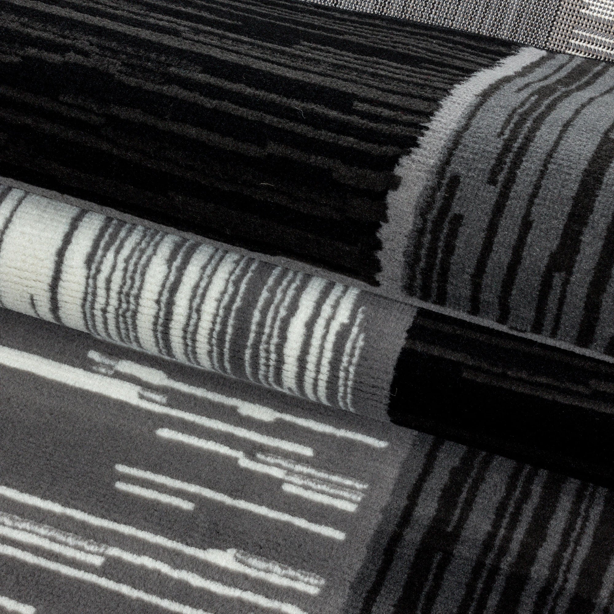 Quadratischer Gemusterter Teppich | Schwarz