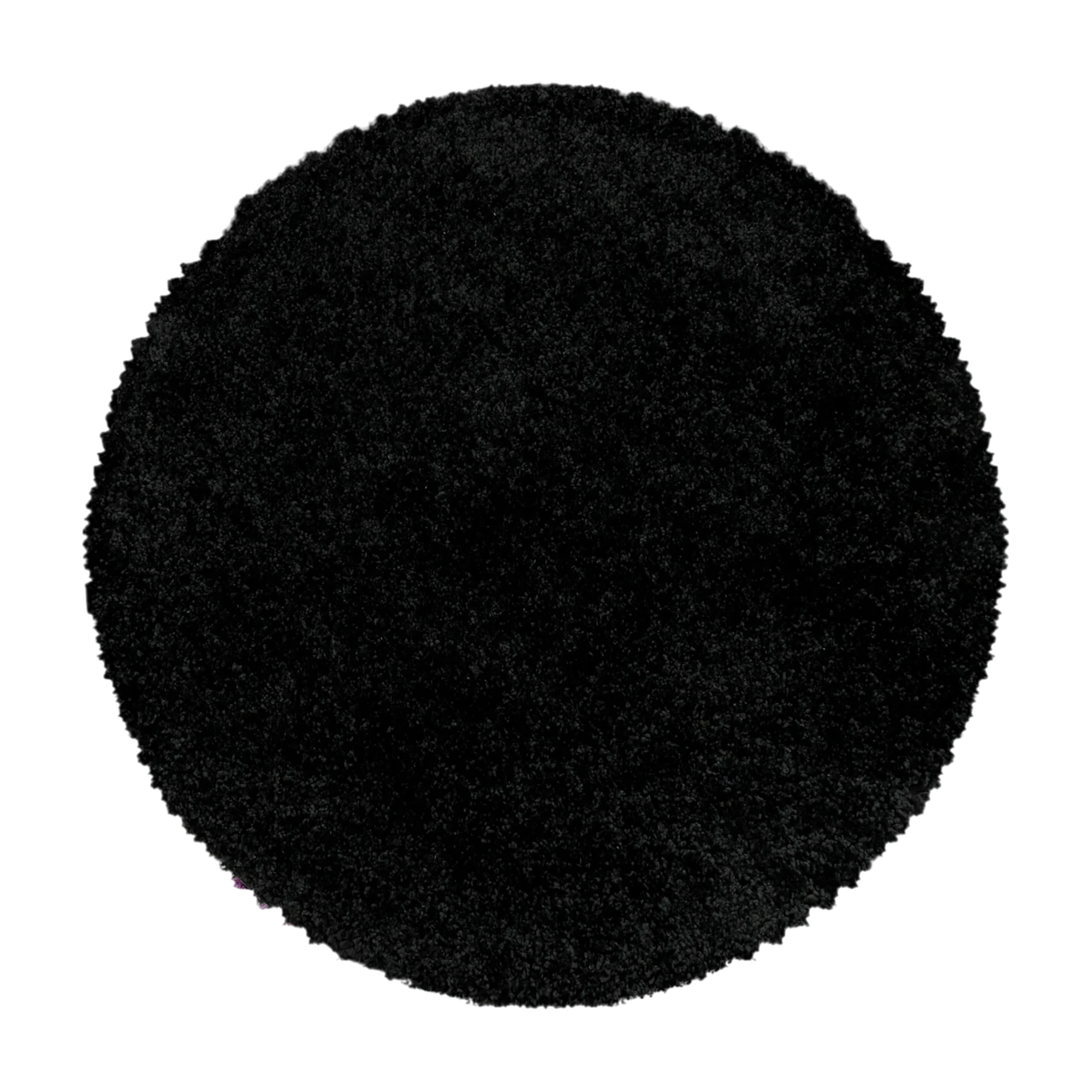 Schwarzer Farbener Flauschiger Hochflor Shag Teppich