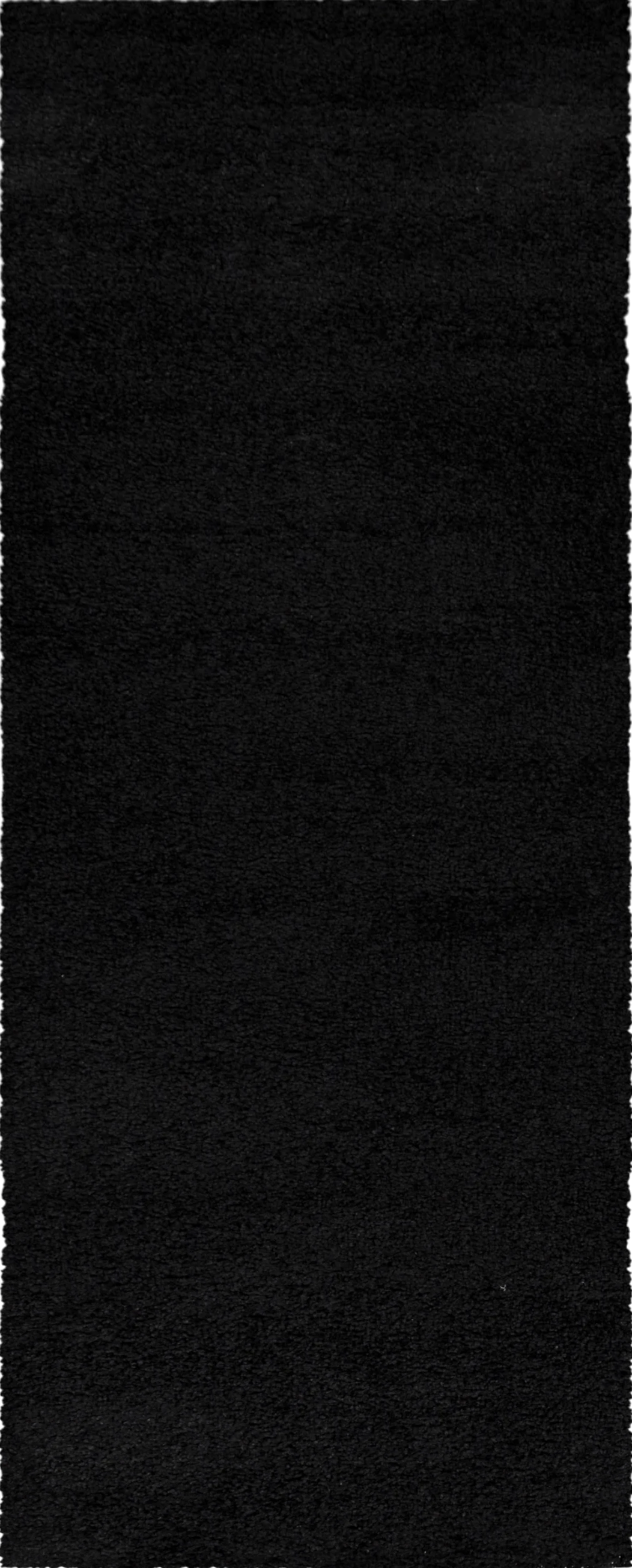 Schwarzer Farbener Flauschiger Hochflor Shag Teppich