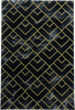 Luxuriöser Art-déco-Teppich mit Chevron-Muster | Gold 