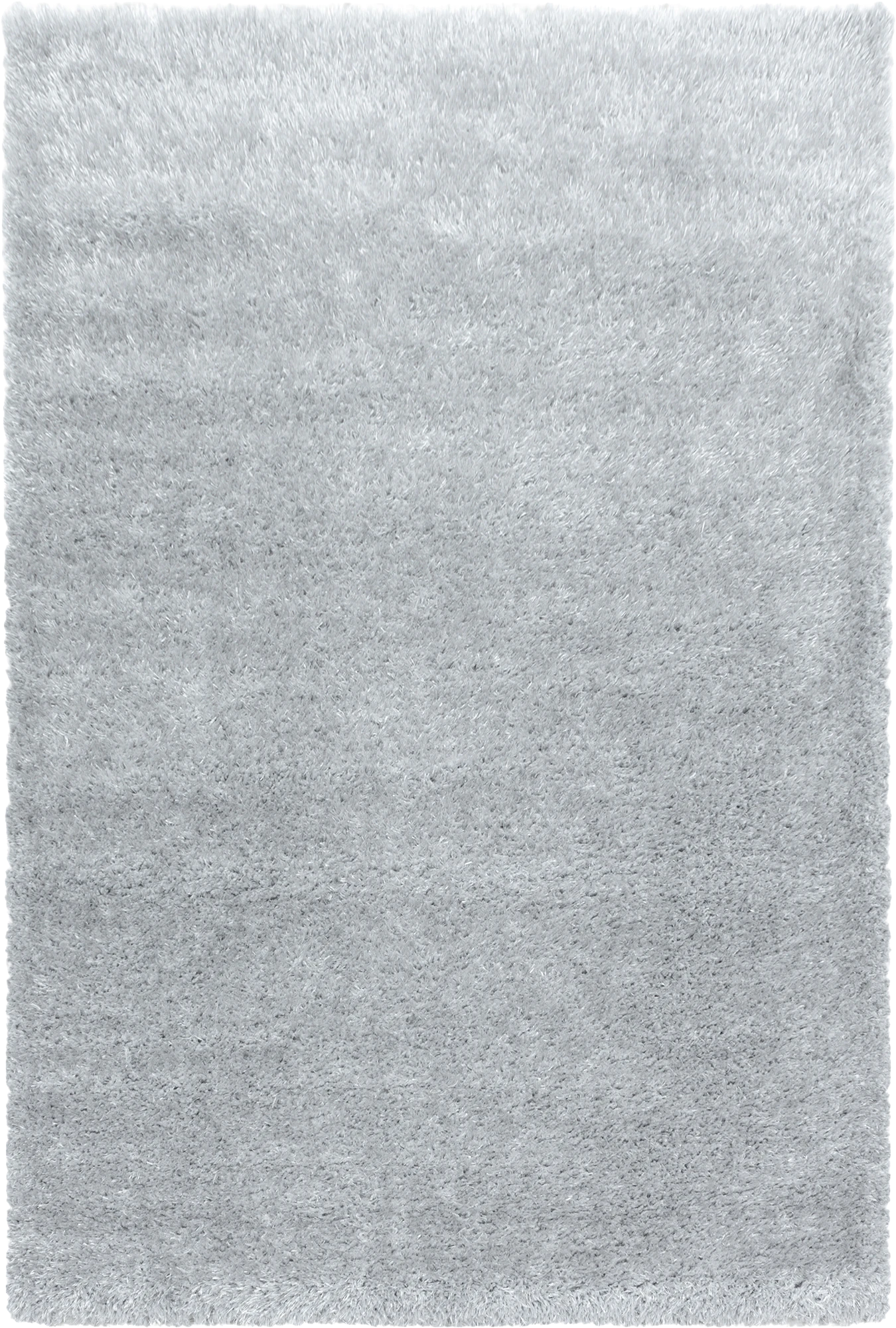 Schicker Einfarbiger Hochflorteppich | Silber