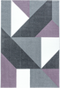 Moderner Geometrischer Dreiecks-Patchwork-Teppich | Lila 