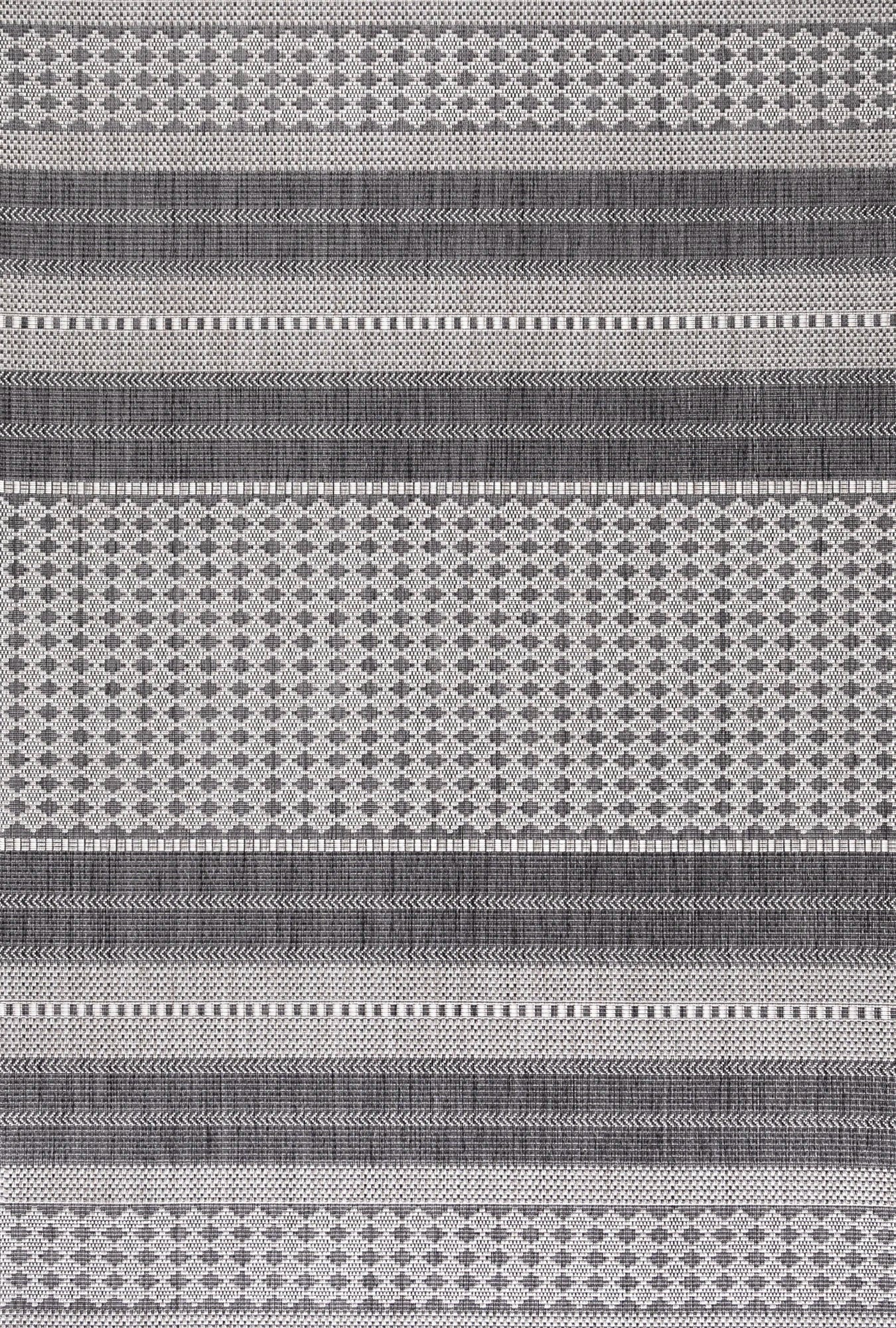 Boho Flachgewebe Terrassen Teppich | Beige