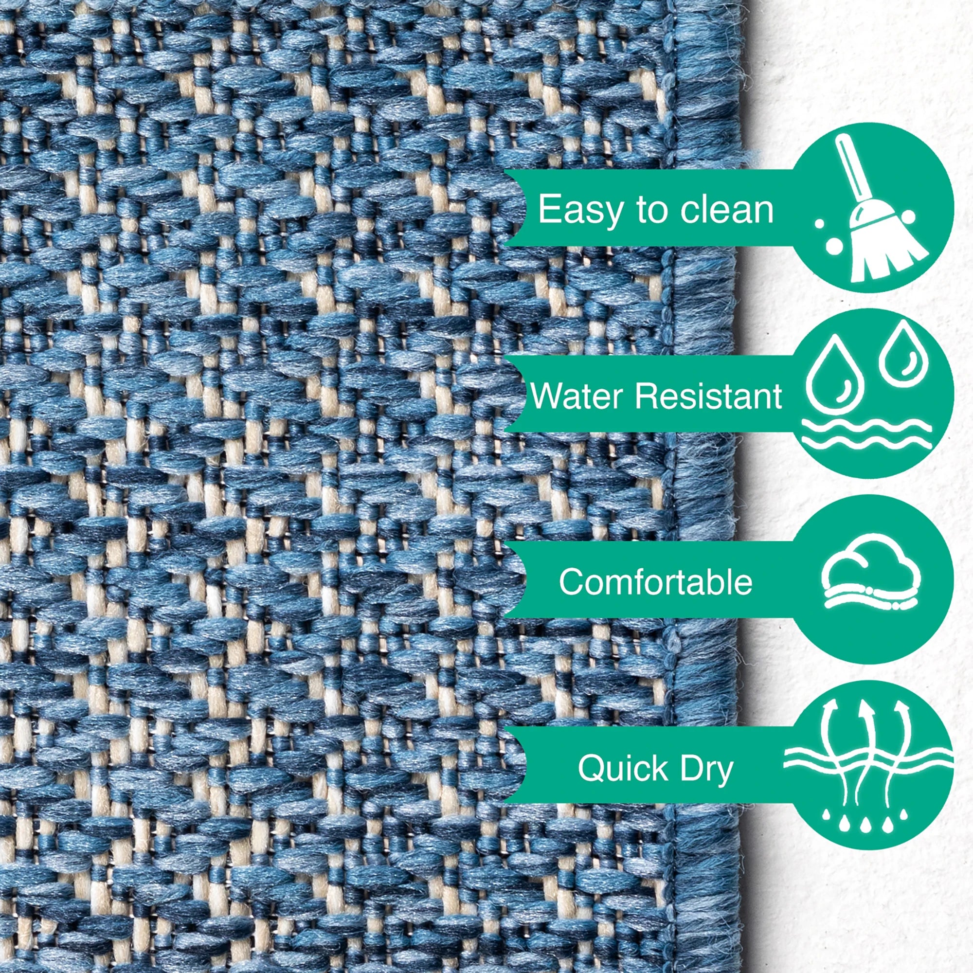 Vintage Blauer Outdoor Teppich