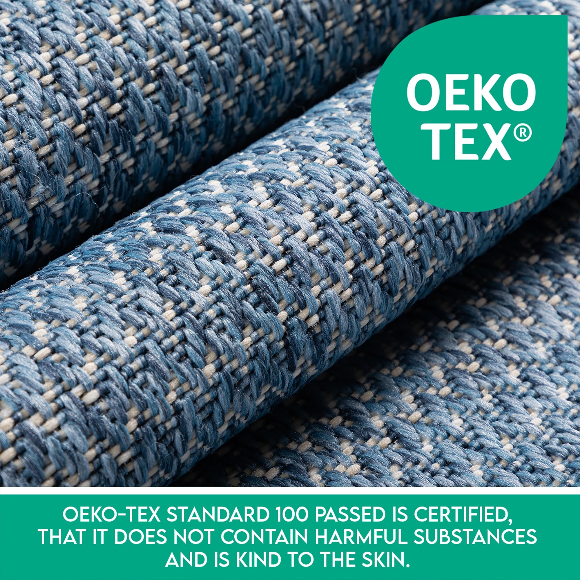 Vintage Blauer Outdoor Teppich