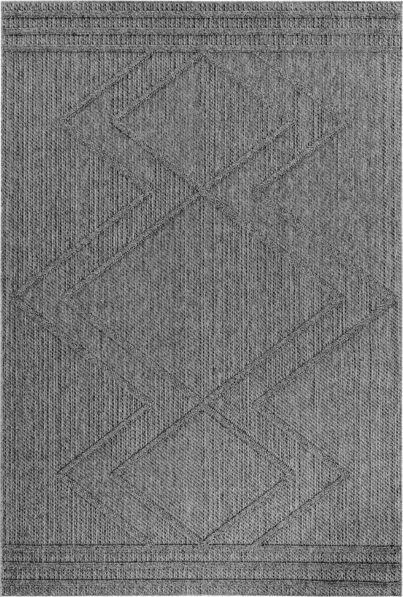 Moderner Boho Chic Teppich | Grau