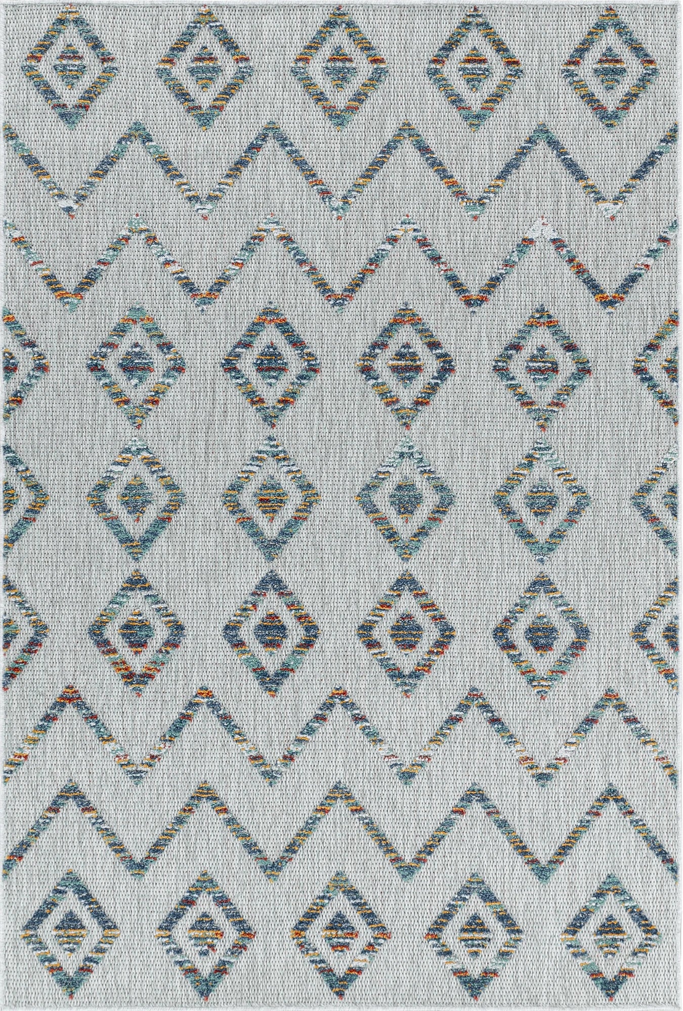 Boho Outdoor Teppich mit Geometrischem Muster | Mehrfarbig