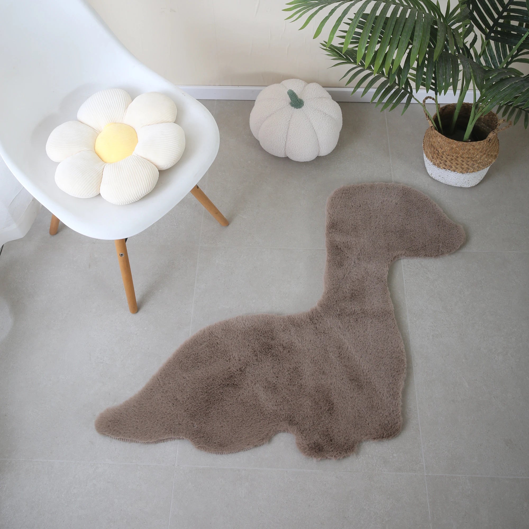 Dino Form Teppich | Beige