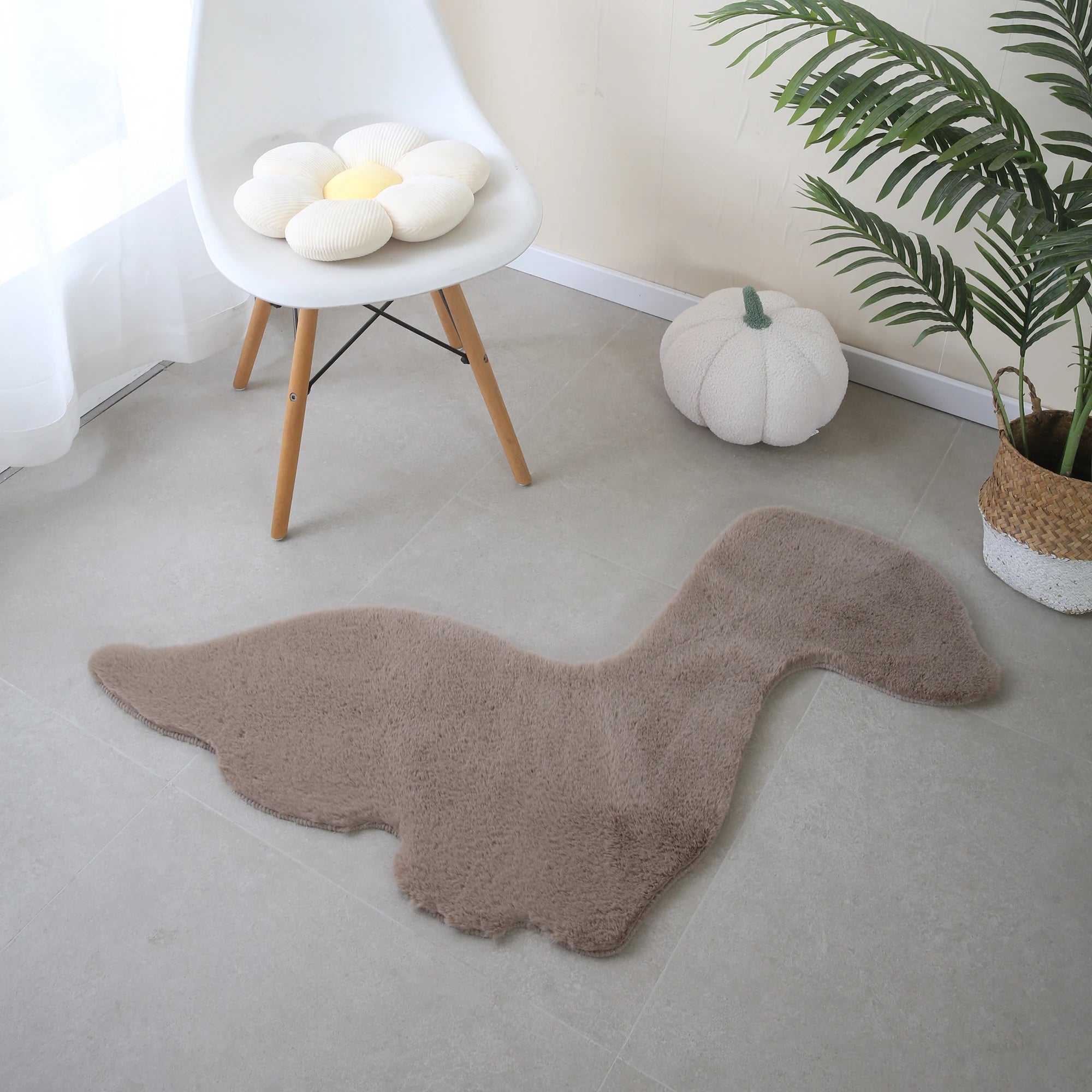 Dino Form Teppich | Beige