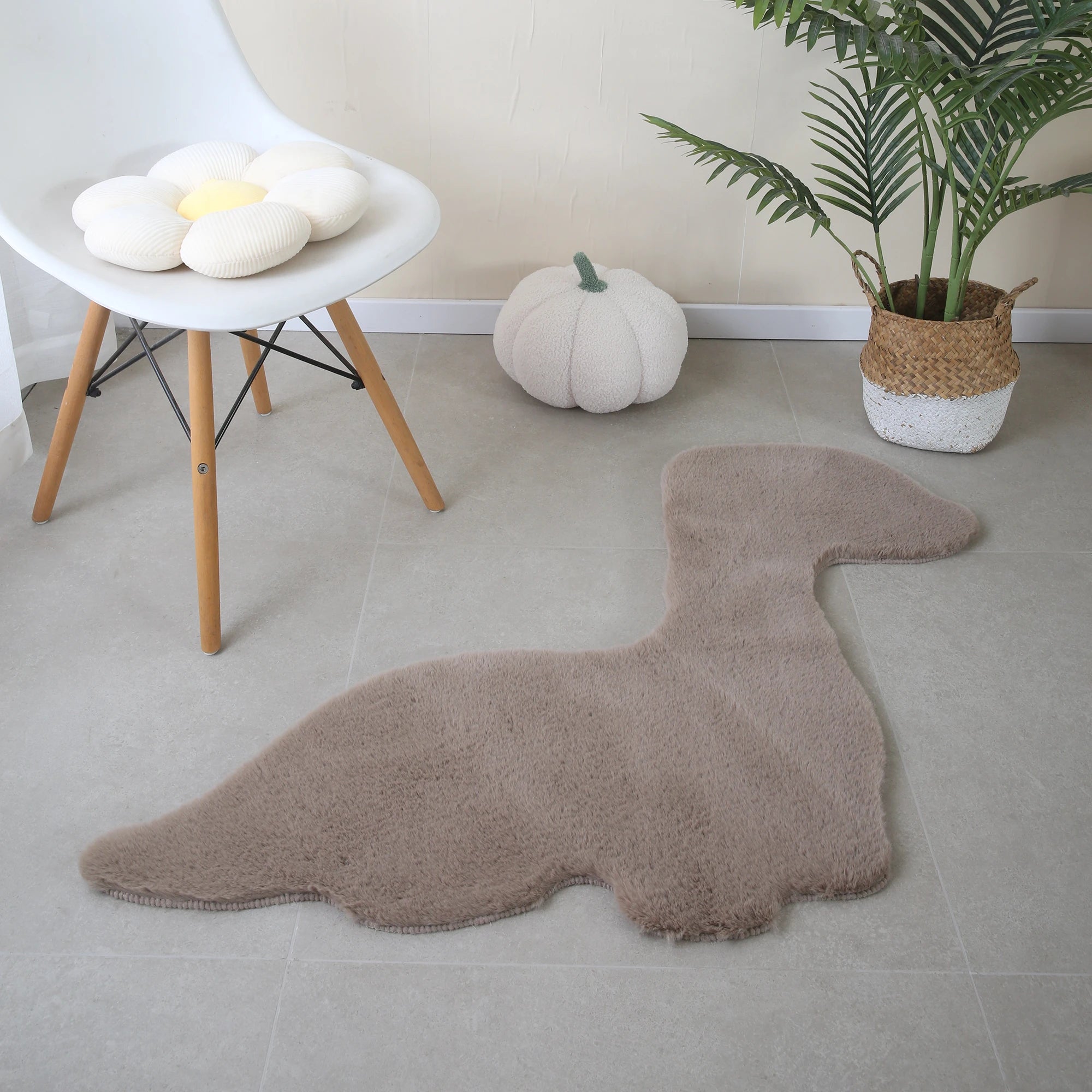 Dino Form Teppich | Beige