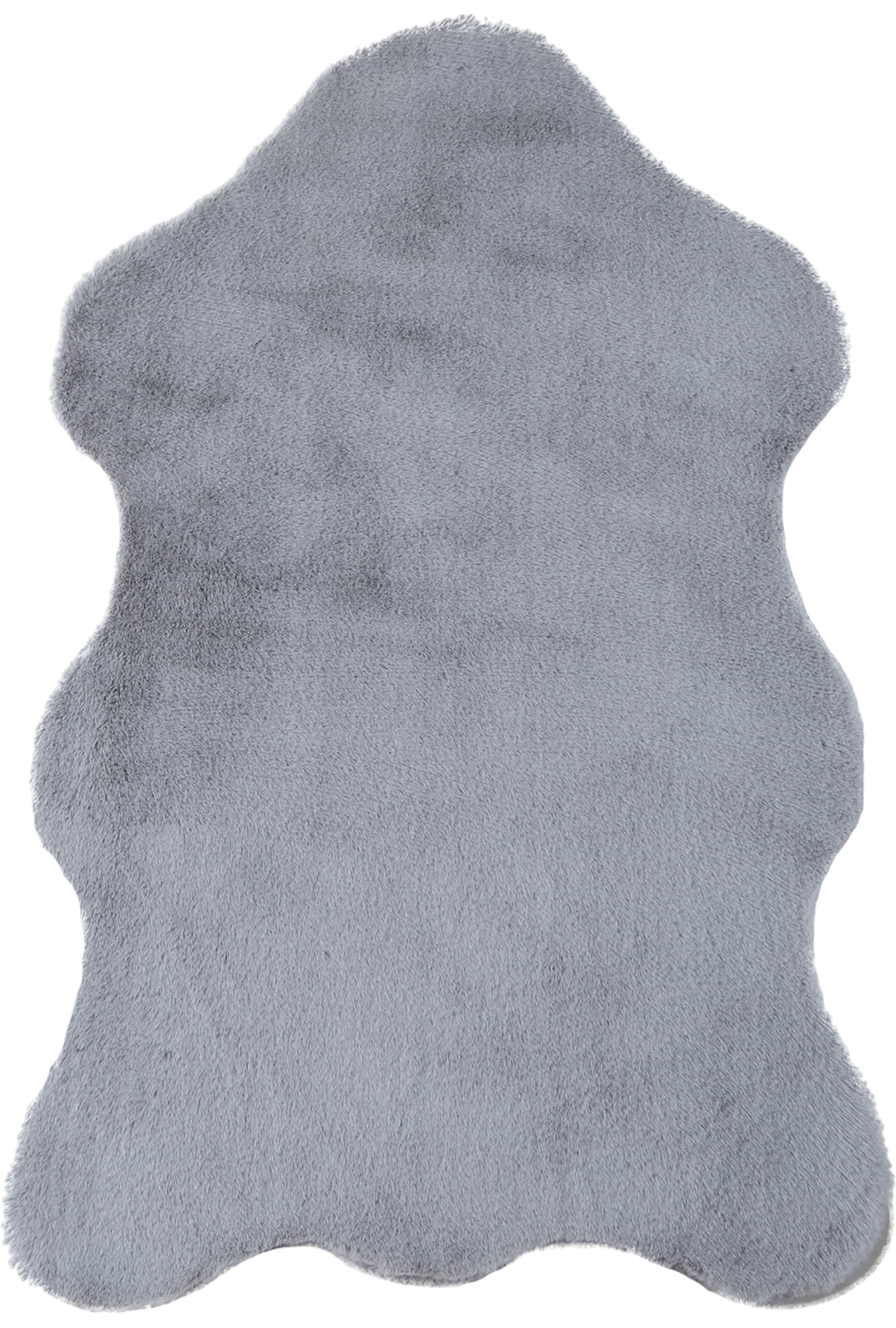 Eleganter Dekoteppich in Schaffelloptik | Silber