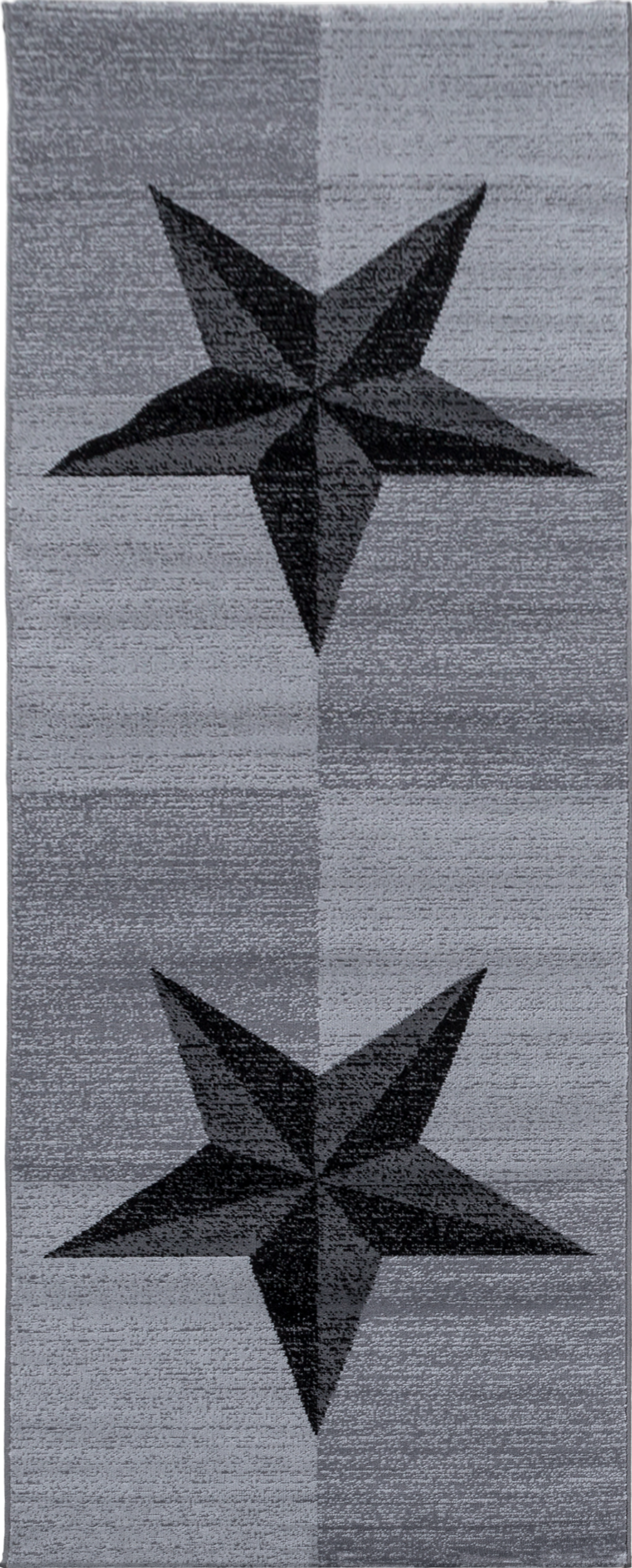 Moderner Teppich mit Geometrischem Sternenmotiv | Grau