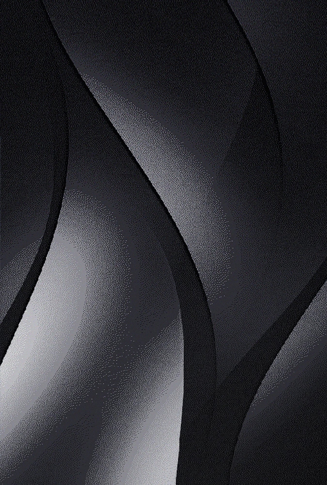 Moderner Ombré Teppich mit Wellenstreifen | Schwarz