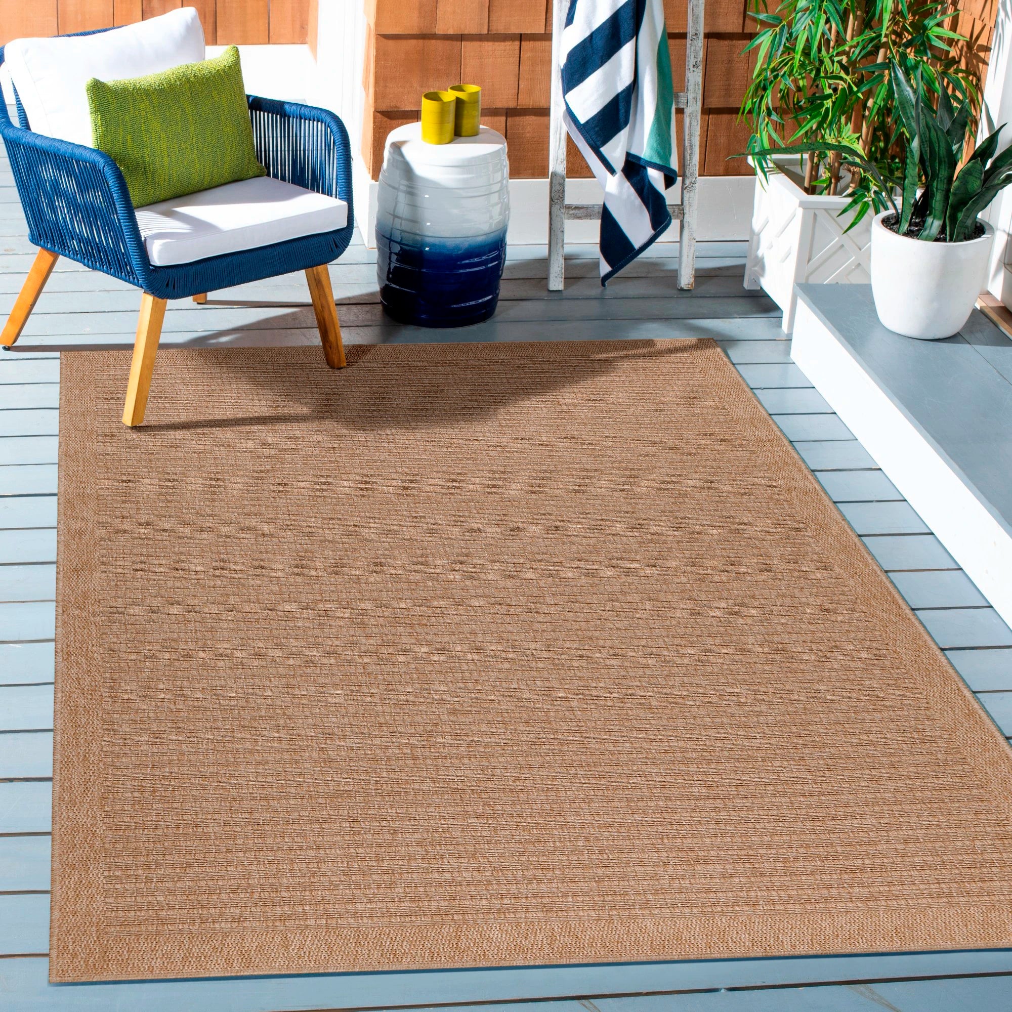 Eleganter Vintage Jute Teppich in Neutralem | Beige