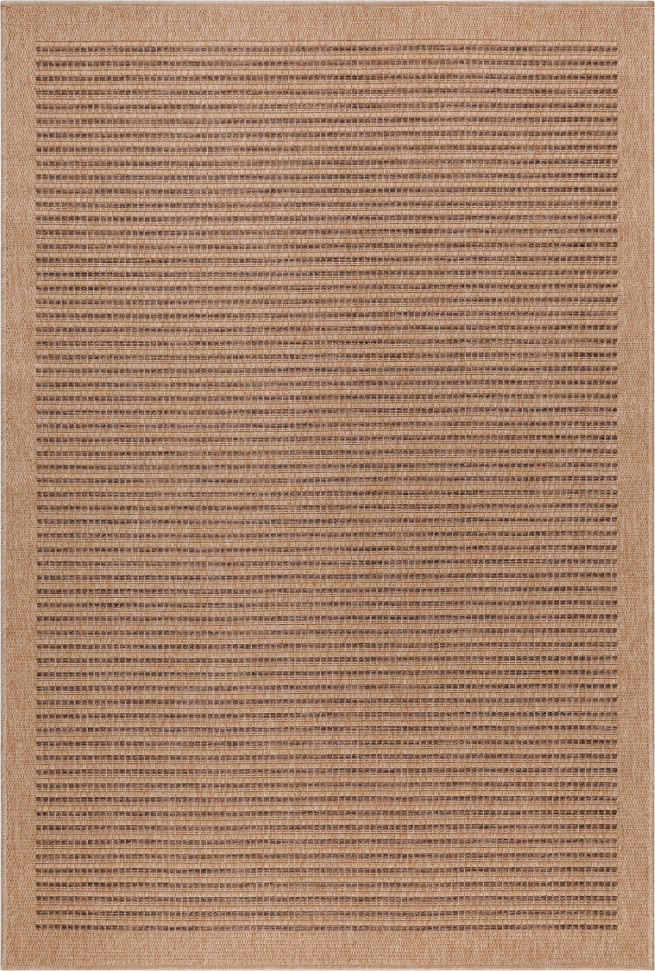 Eleganter Vintage Jute Teppich in Neutralem | Schwarz