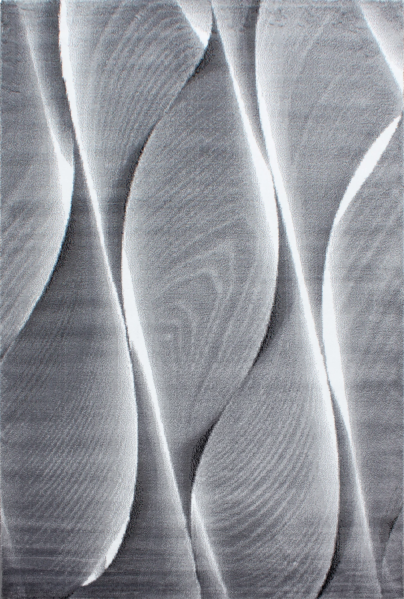 Moderner Hochglänzender Teppich mit Wellenmuster | Schwarz