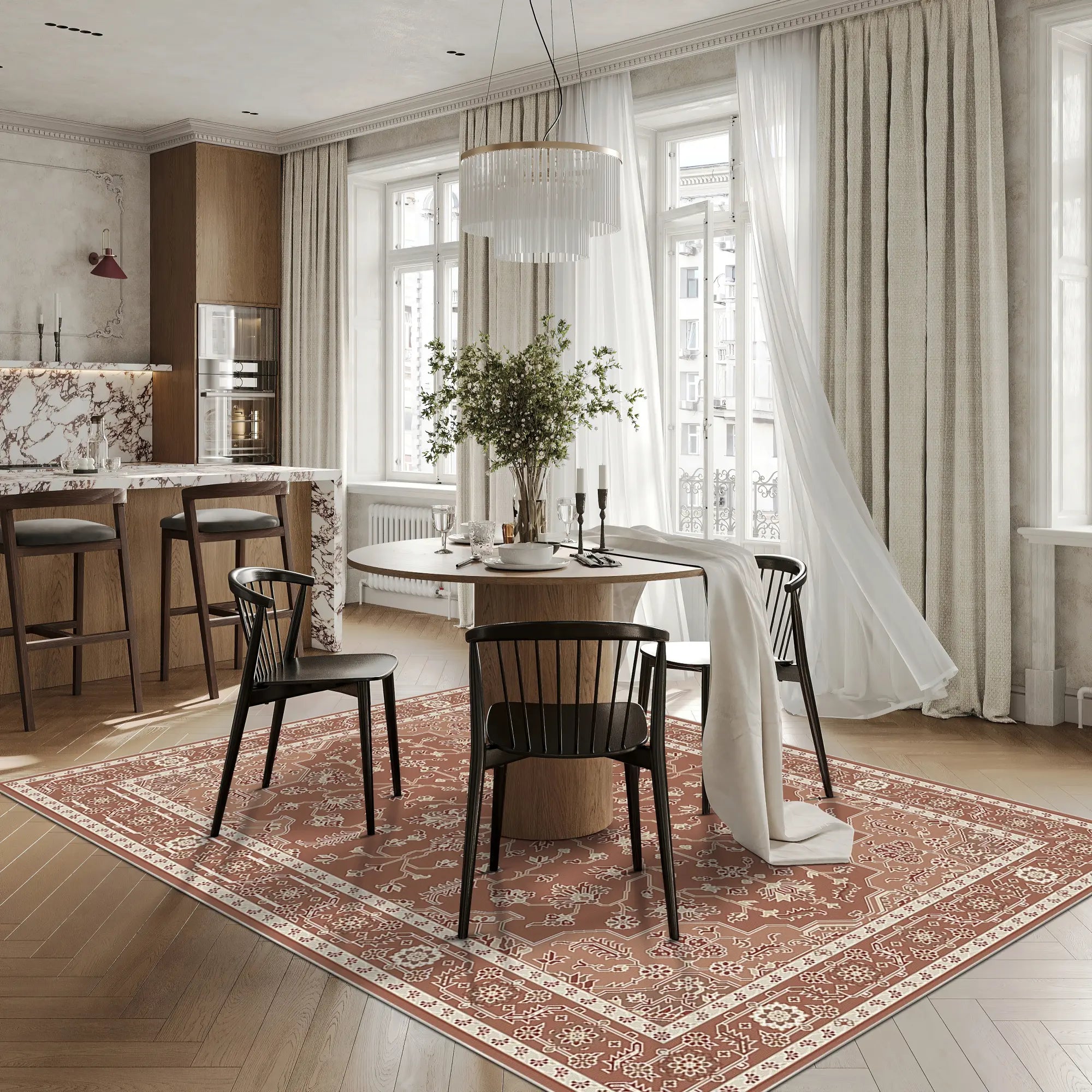 Terracotta Elfenbein Eden Teppich