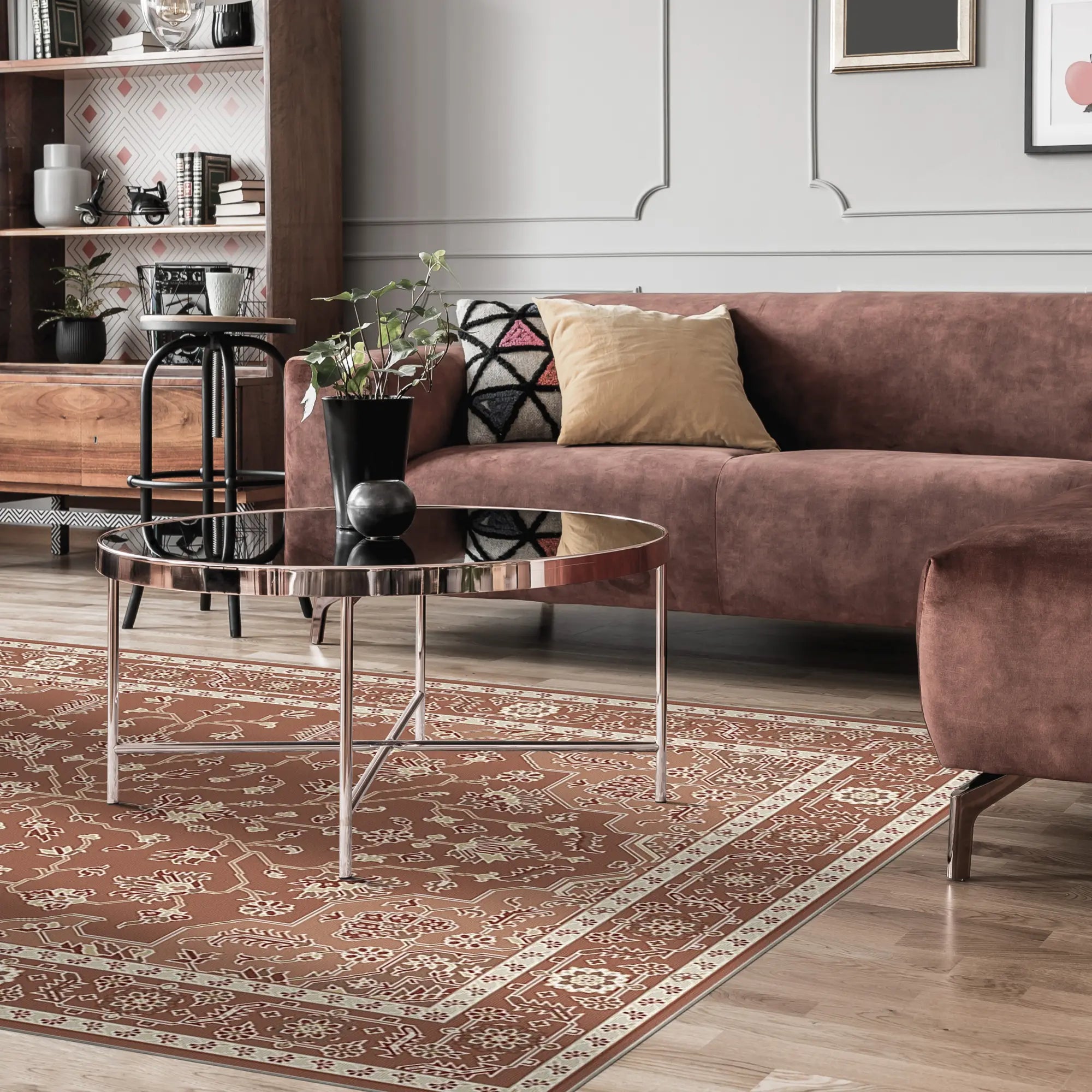 Terracotta Elfenbein Eden Teppich