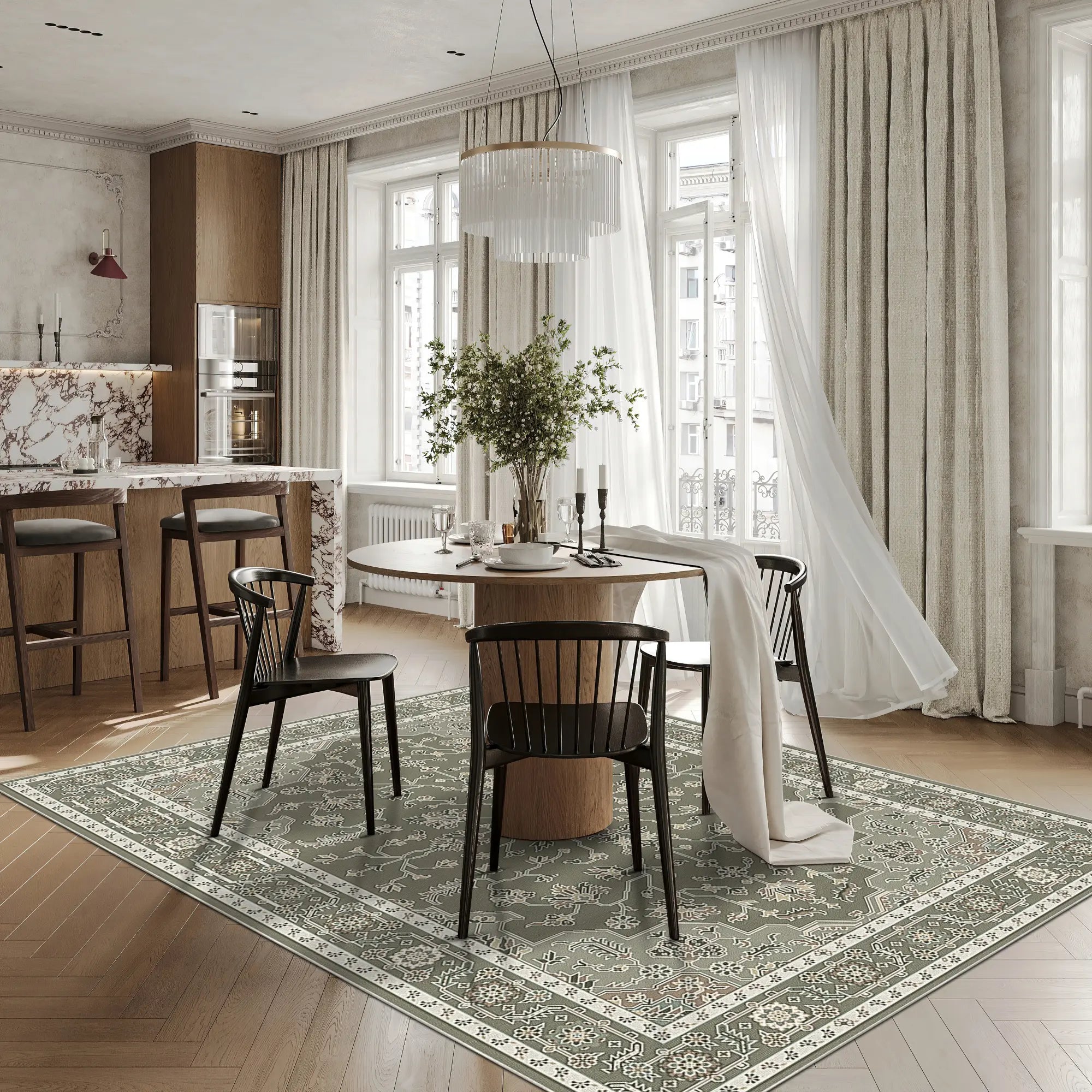 Moos Perlmutt Eden Teppich