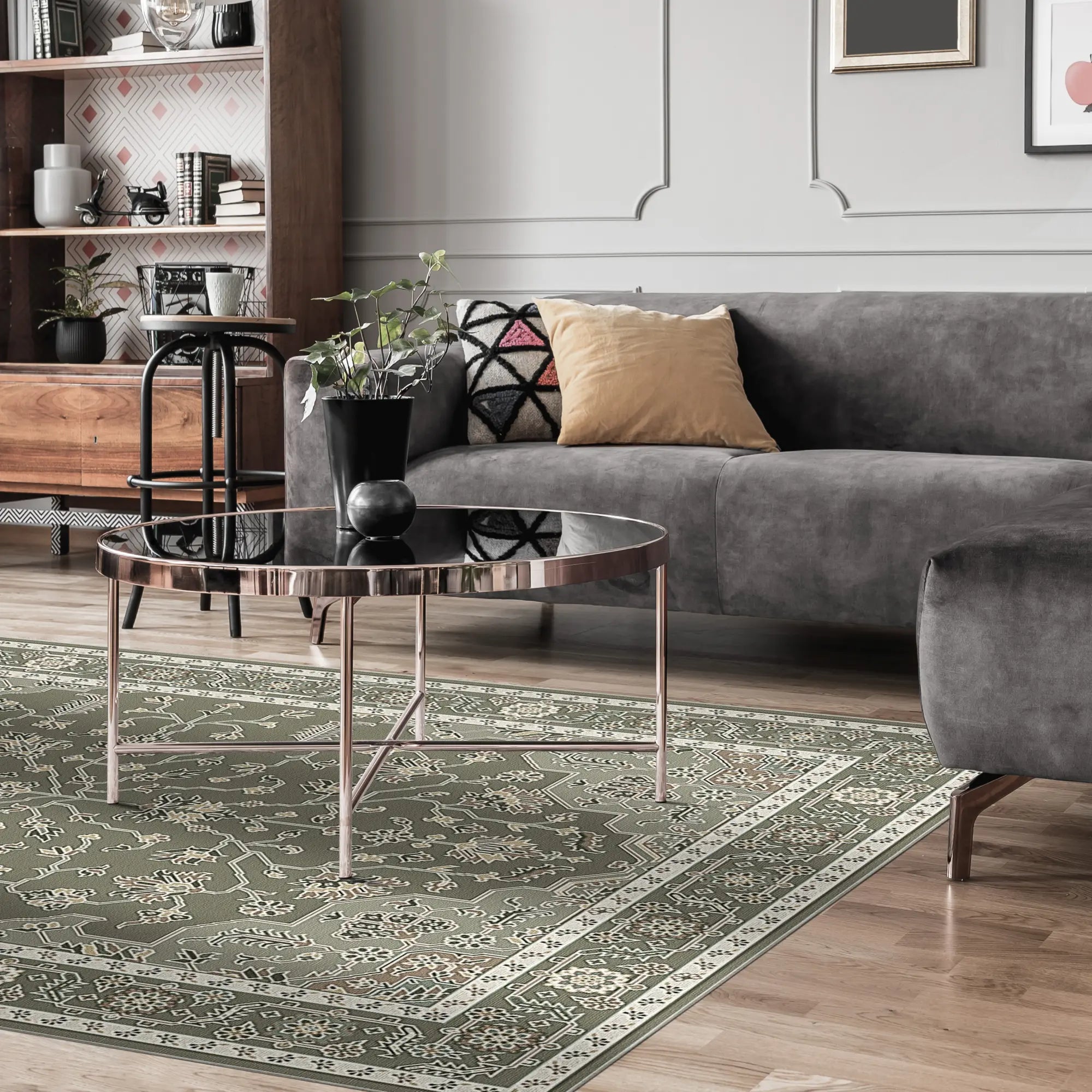 Moos Perlmutt Eden Teppich