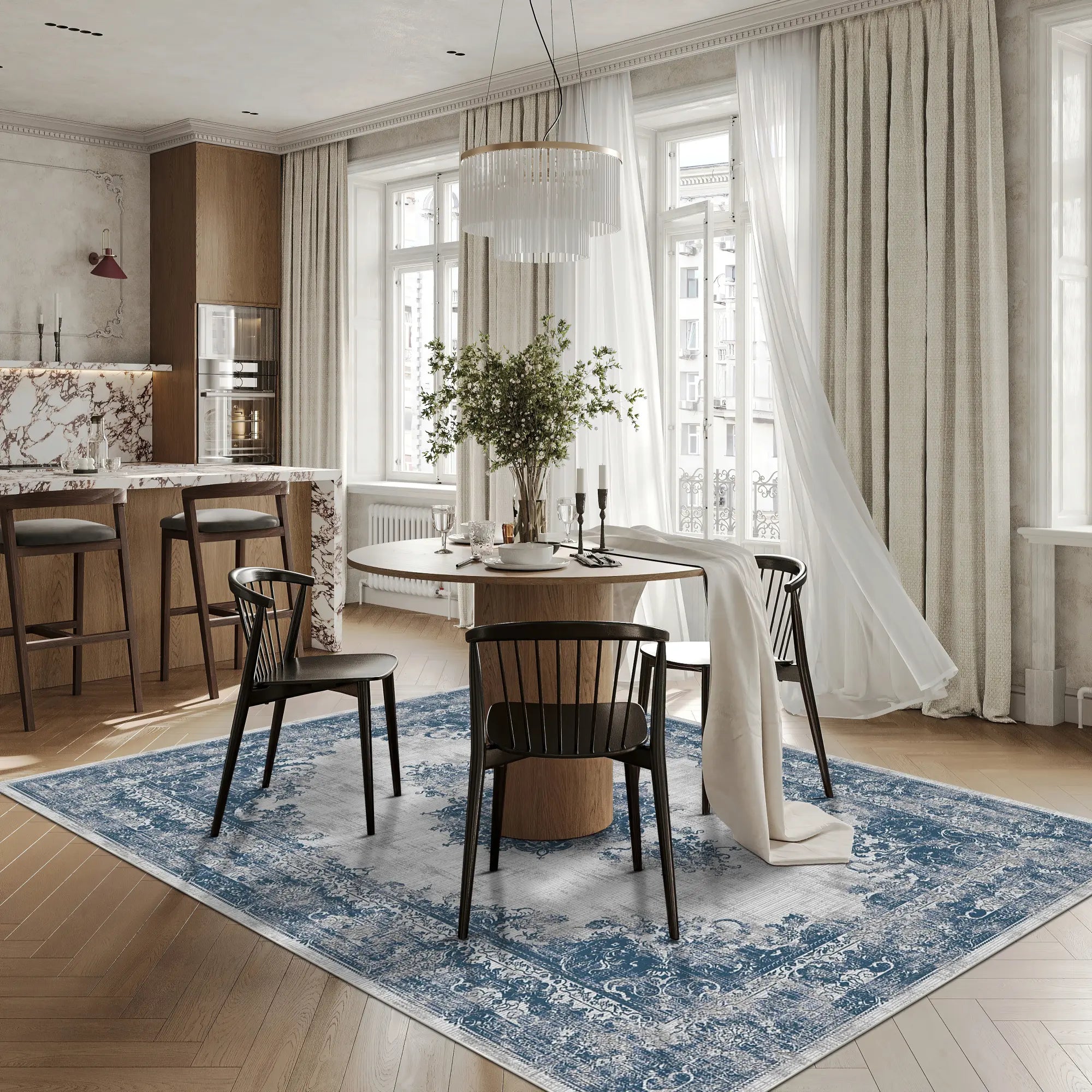 Vintage Salbeiblau Teppich