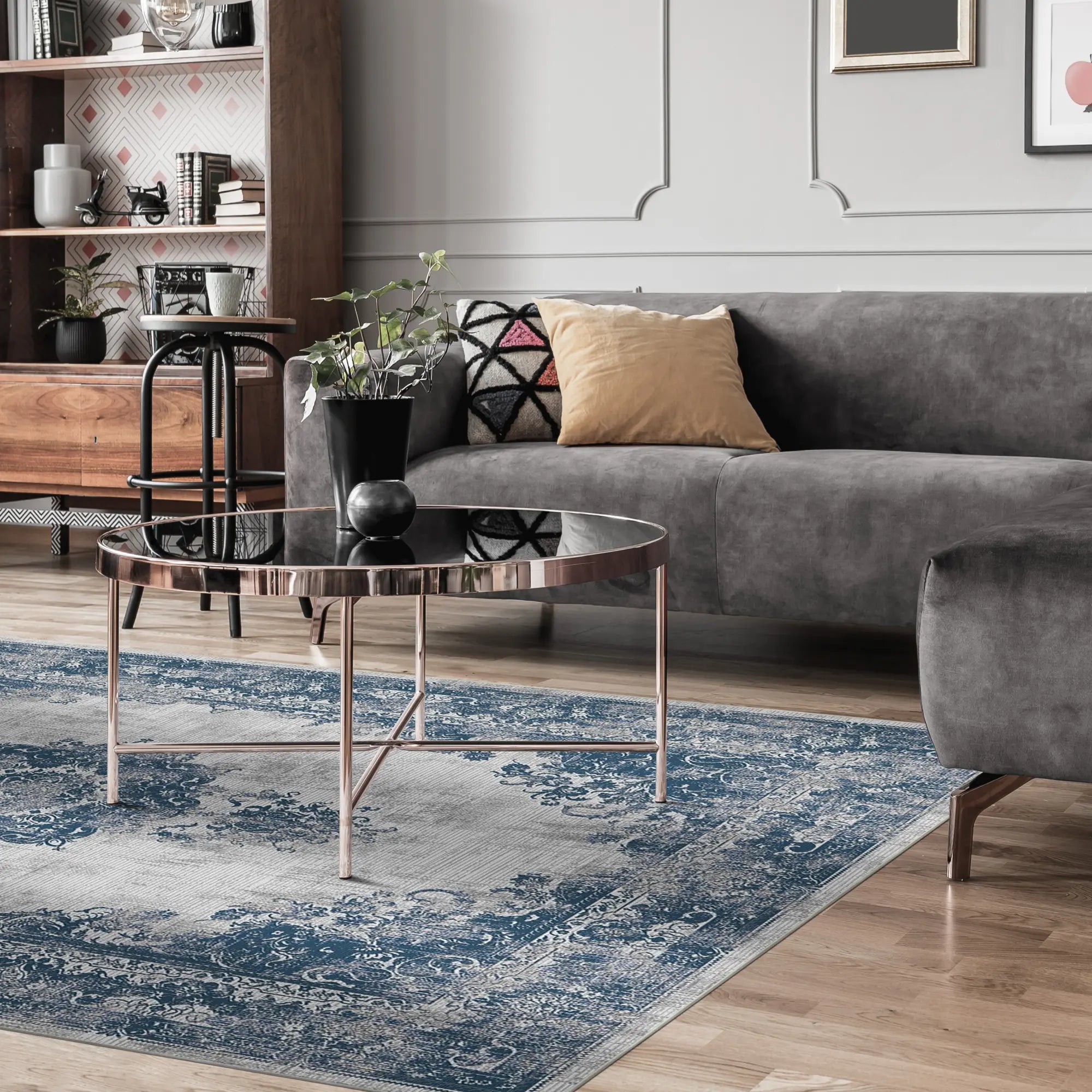 Vintage Salbeiblau Teppich