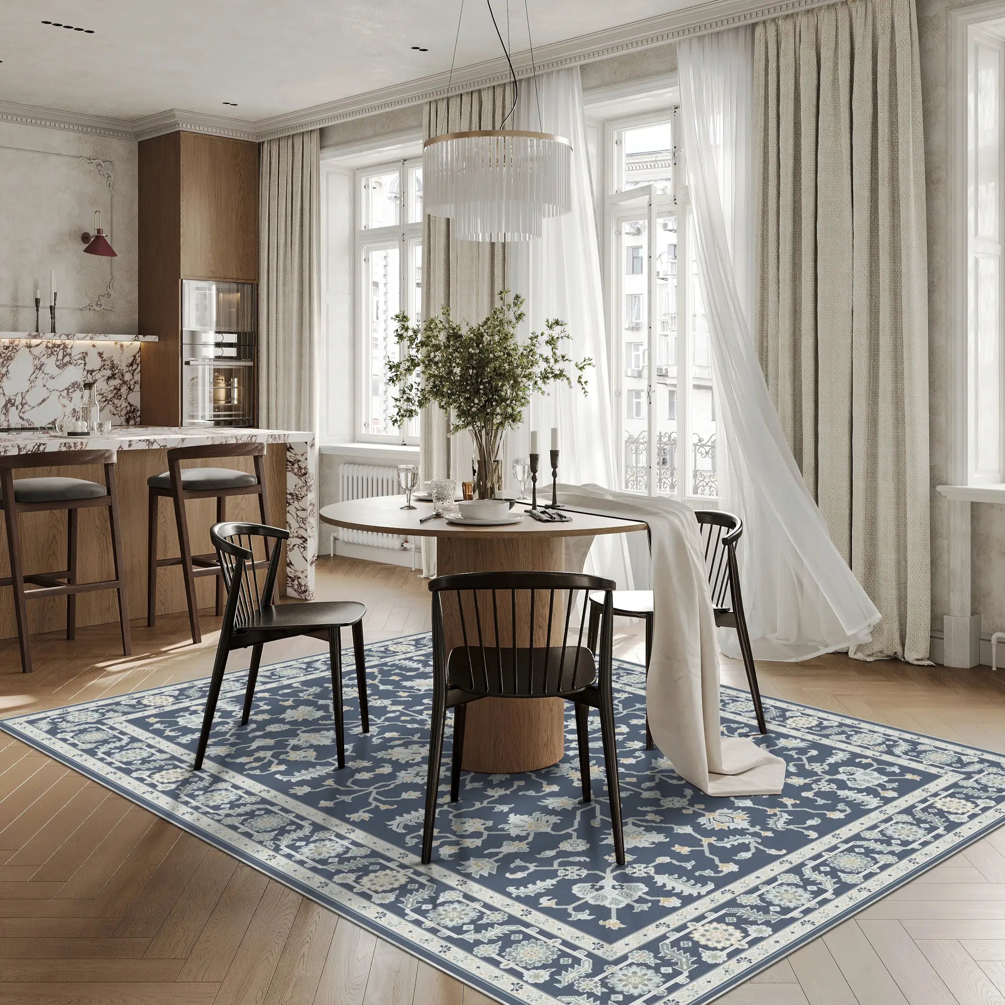 Marine Elfenbein Arbor Teppich