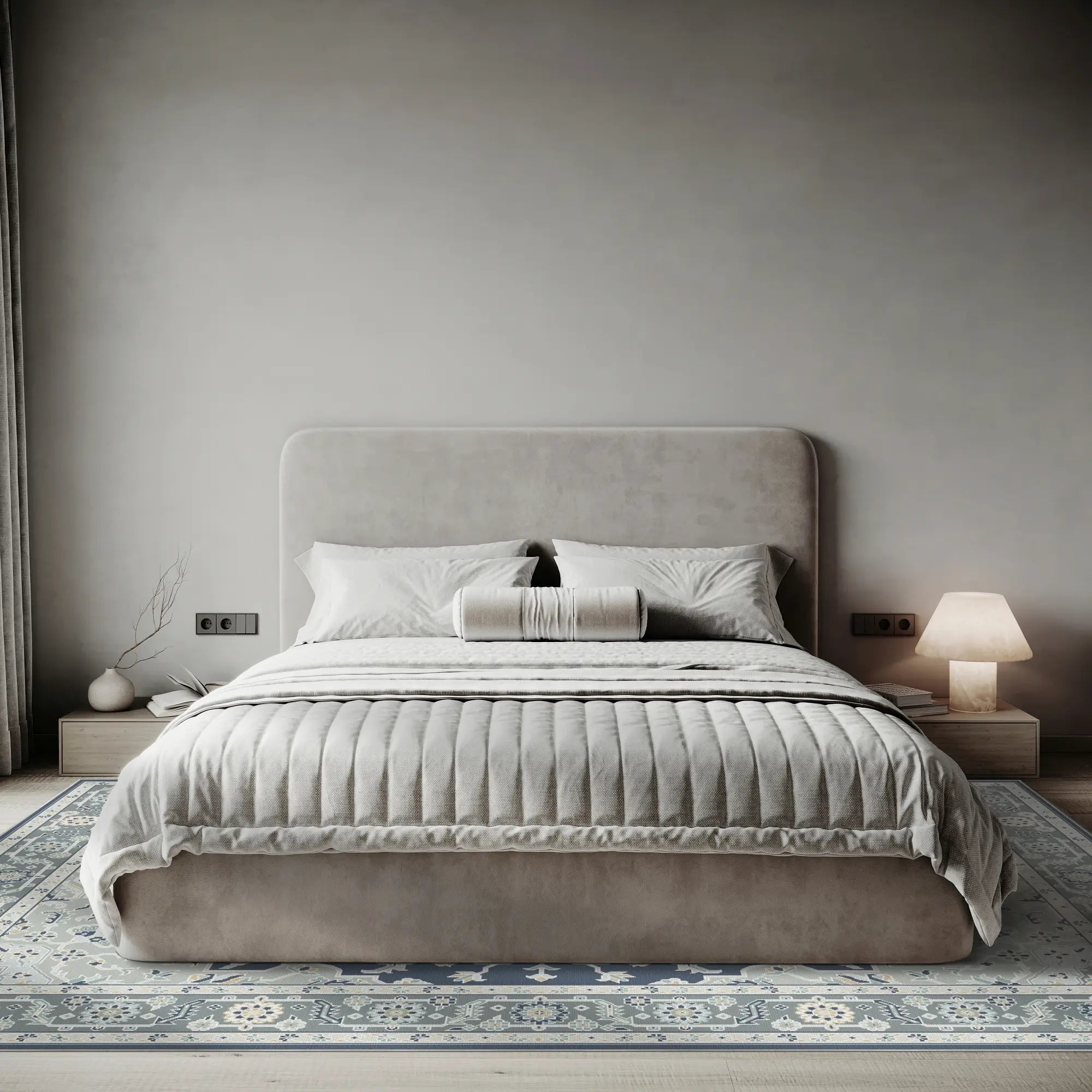 Lyra Alabaster Marineblau Teppich