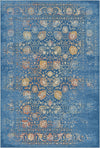 Saphir Botanische Blüte Teppich Blau