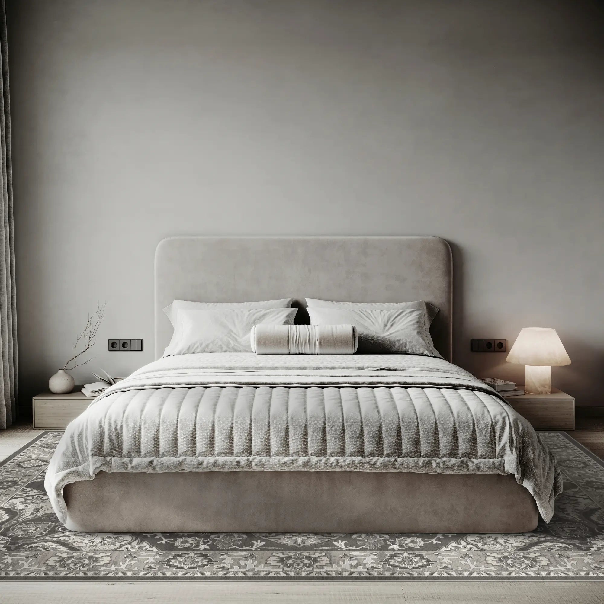 Regency Ornament Medaillon Anthrazit Teppich