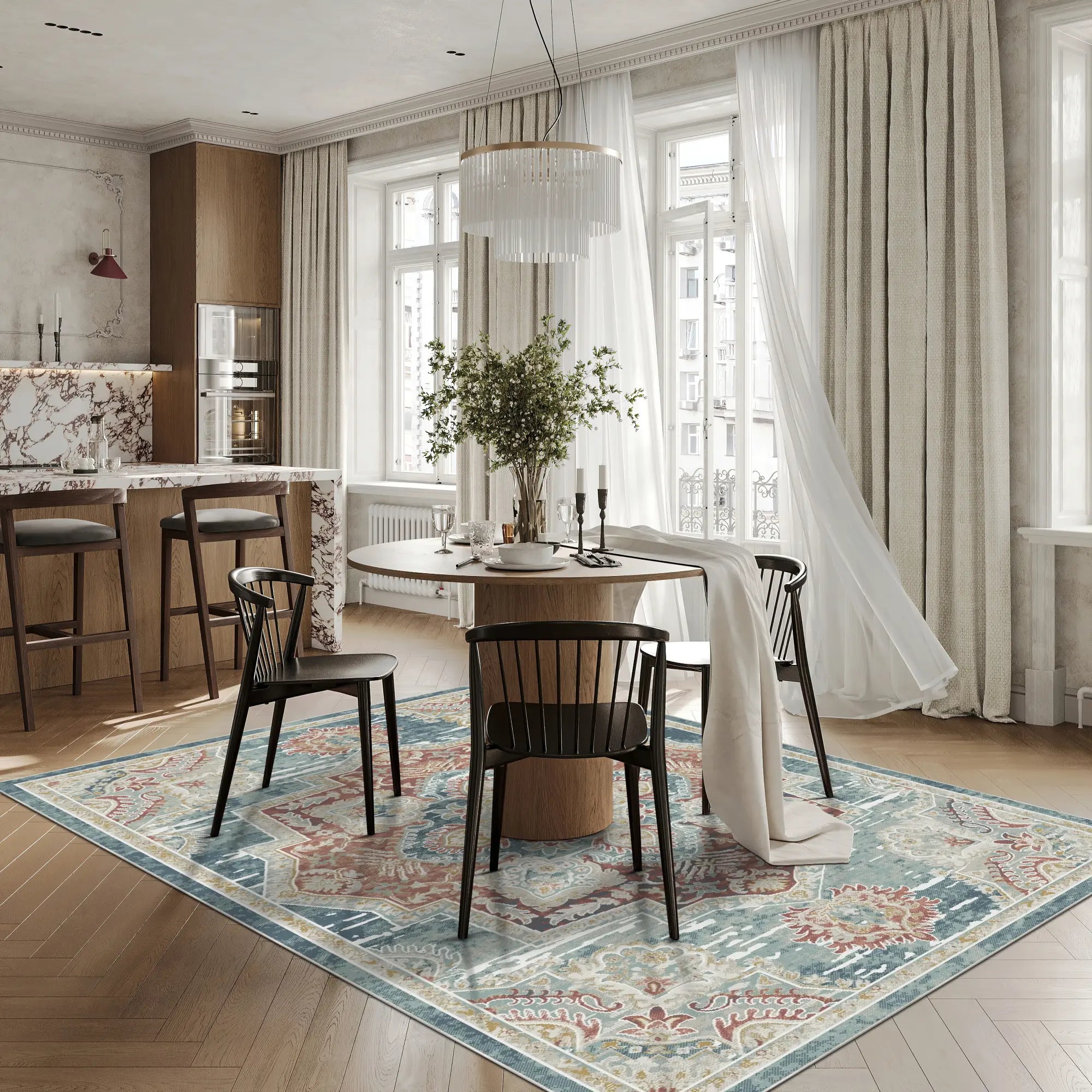 Saphir Kamm Mosaik Blau