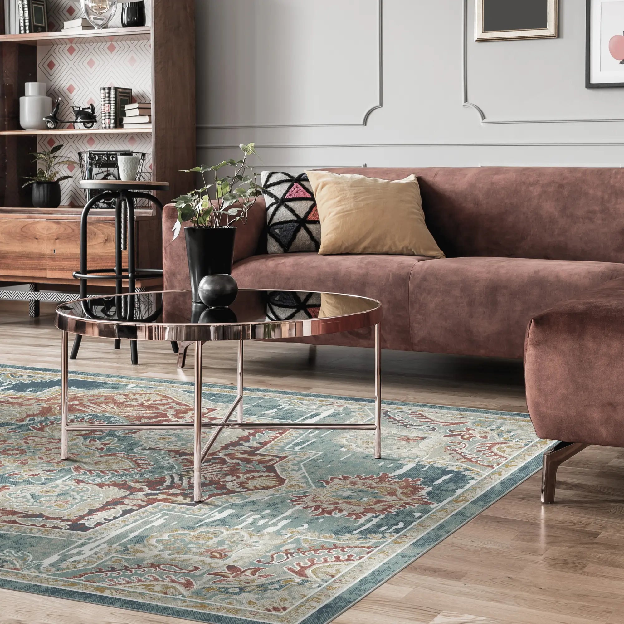 Saphir Kamm Mosaik Blau