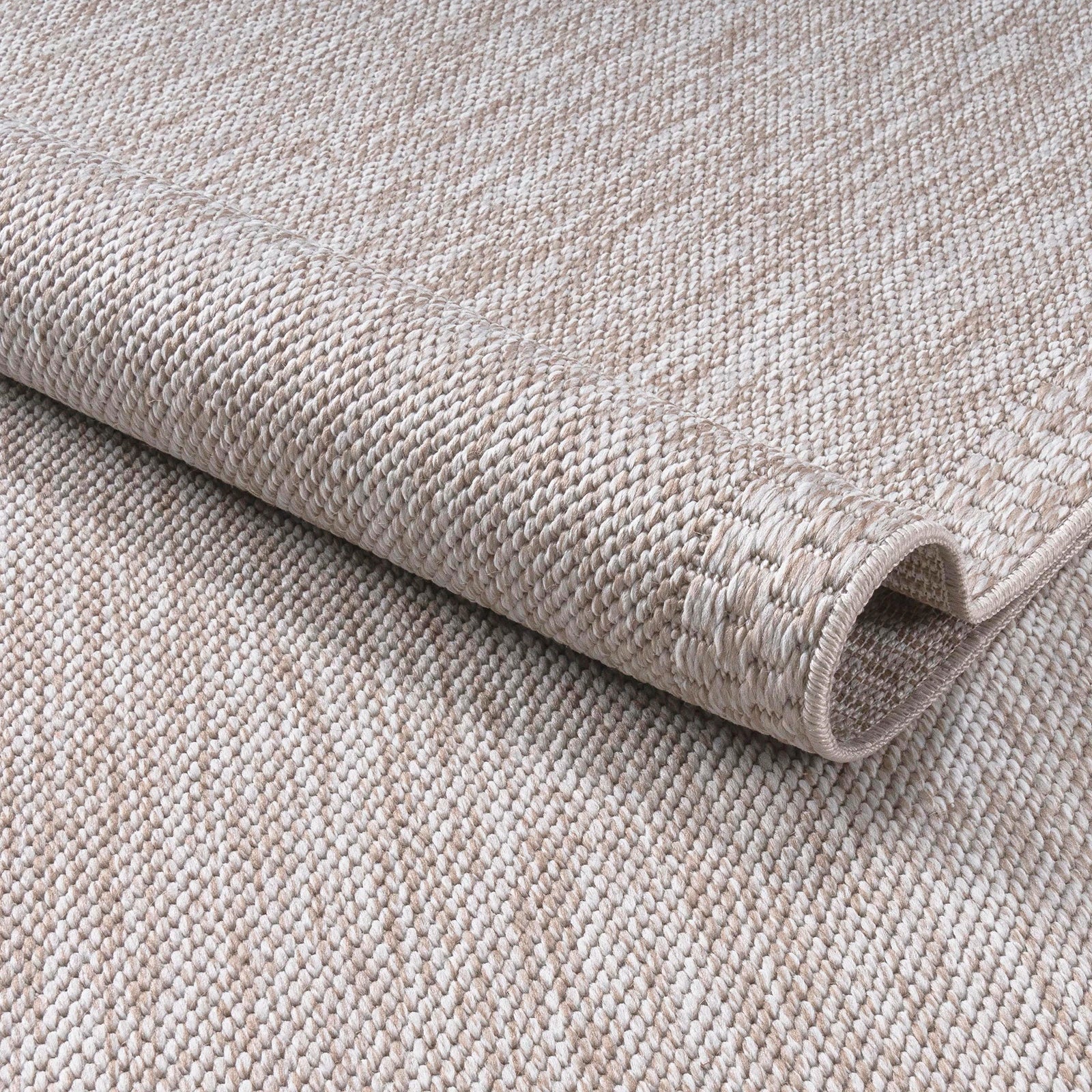 Flachgewebe Teppich Borderline aus Leinen