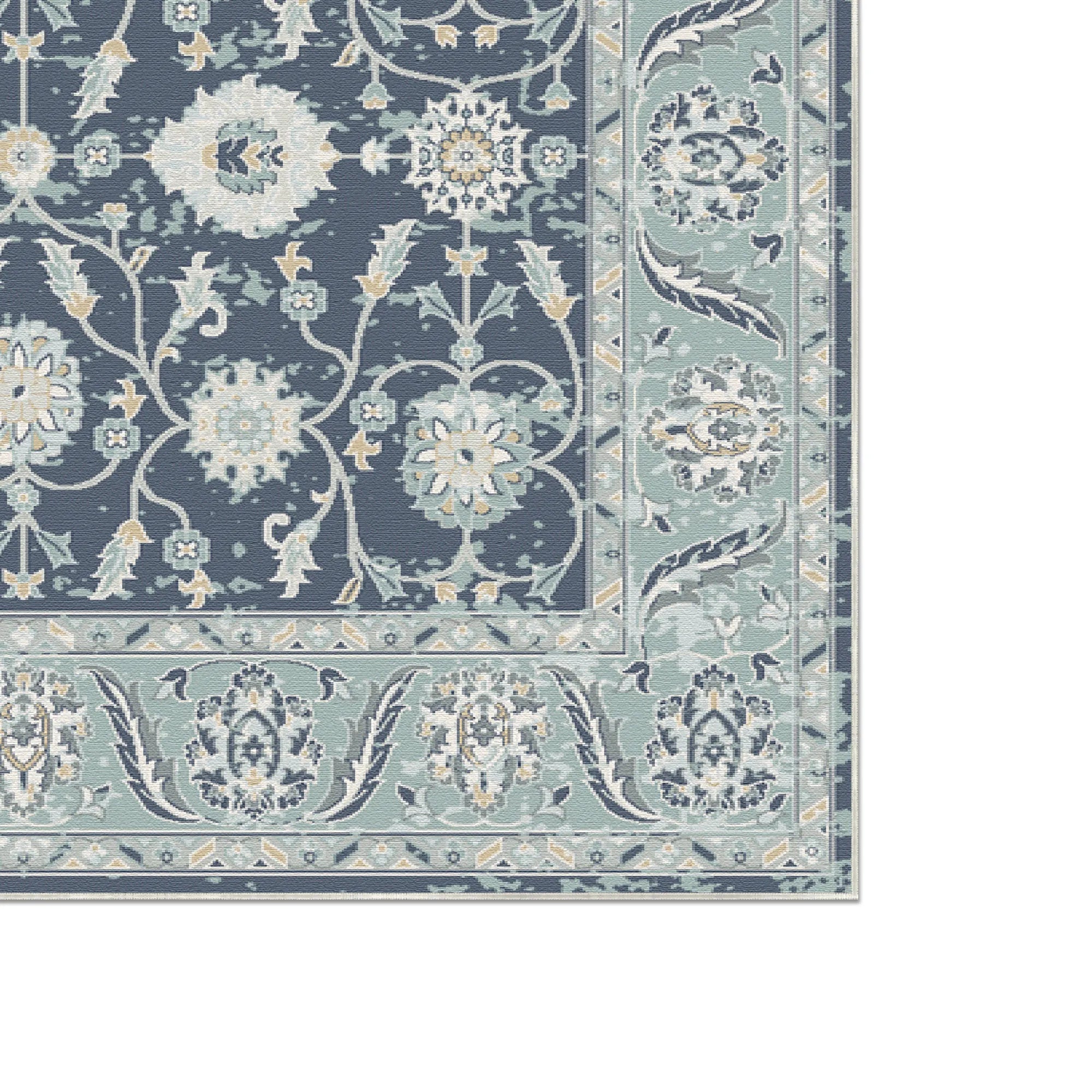 Veda Salbei Marineblau Teppich