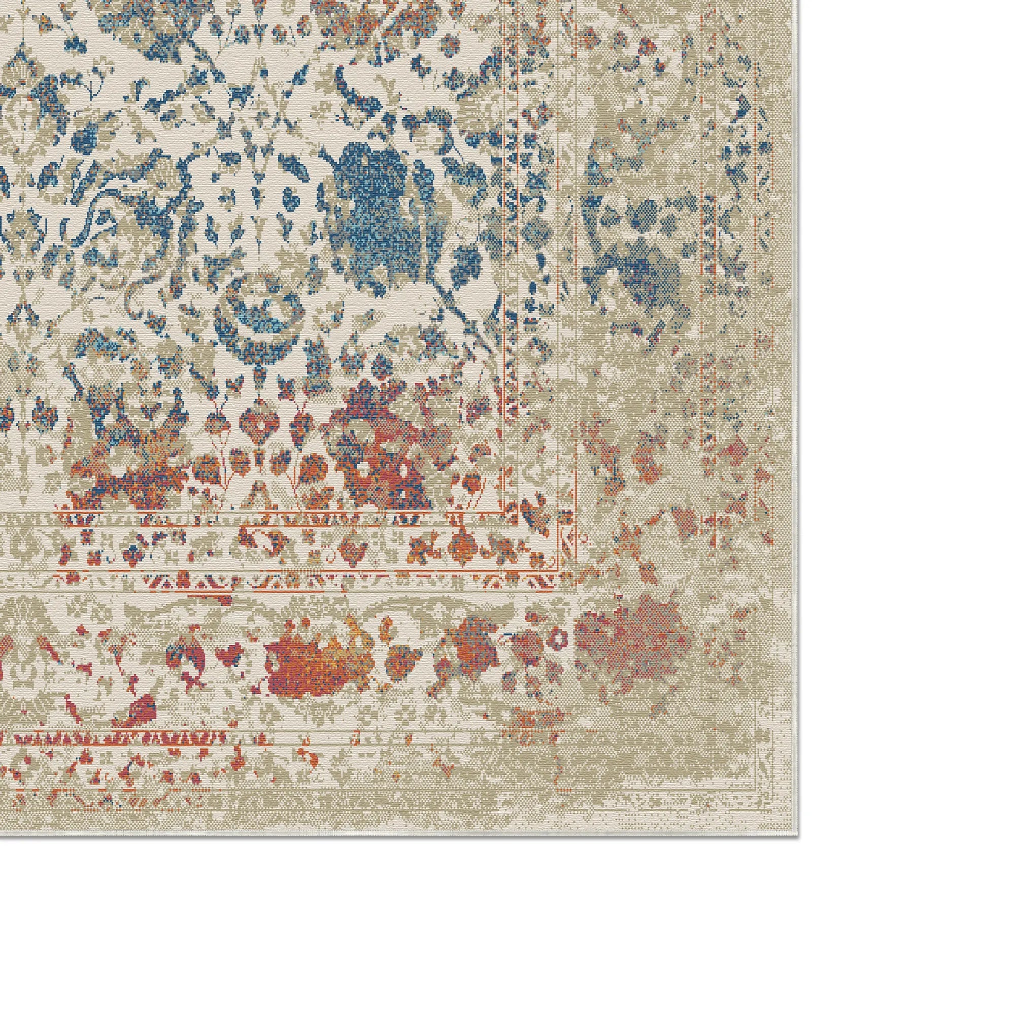 Saphir Beige Botanische Blüte Teppich