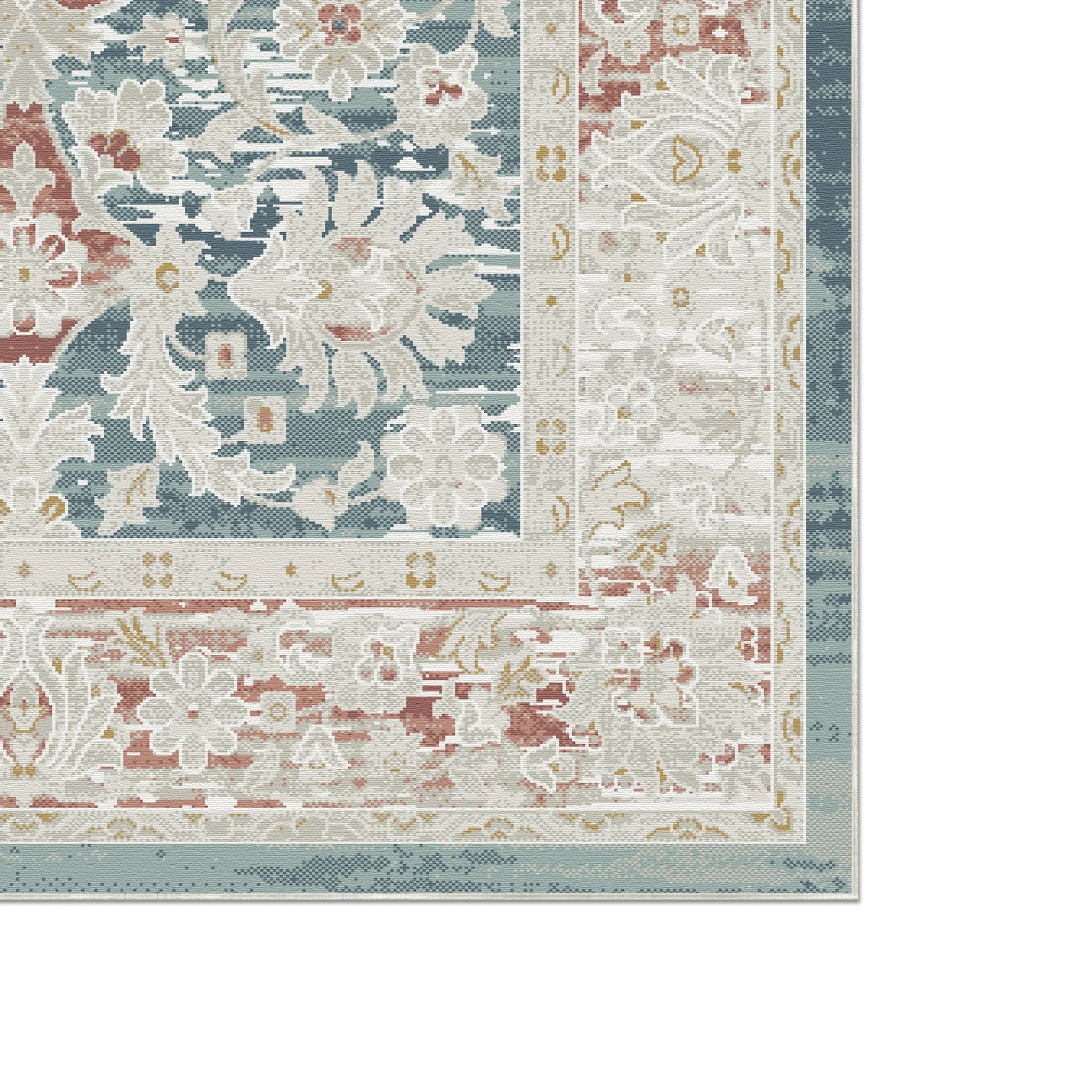 Ancestral Verwitterte Blumen Blau