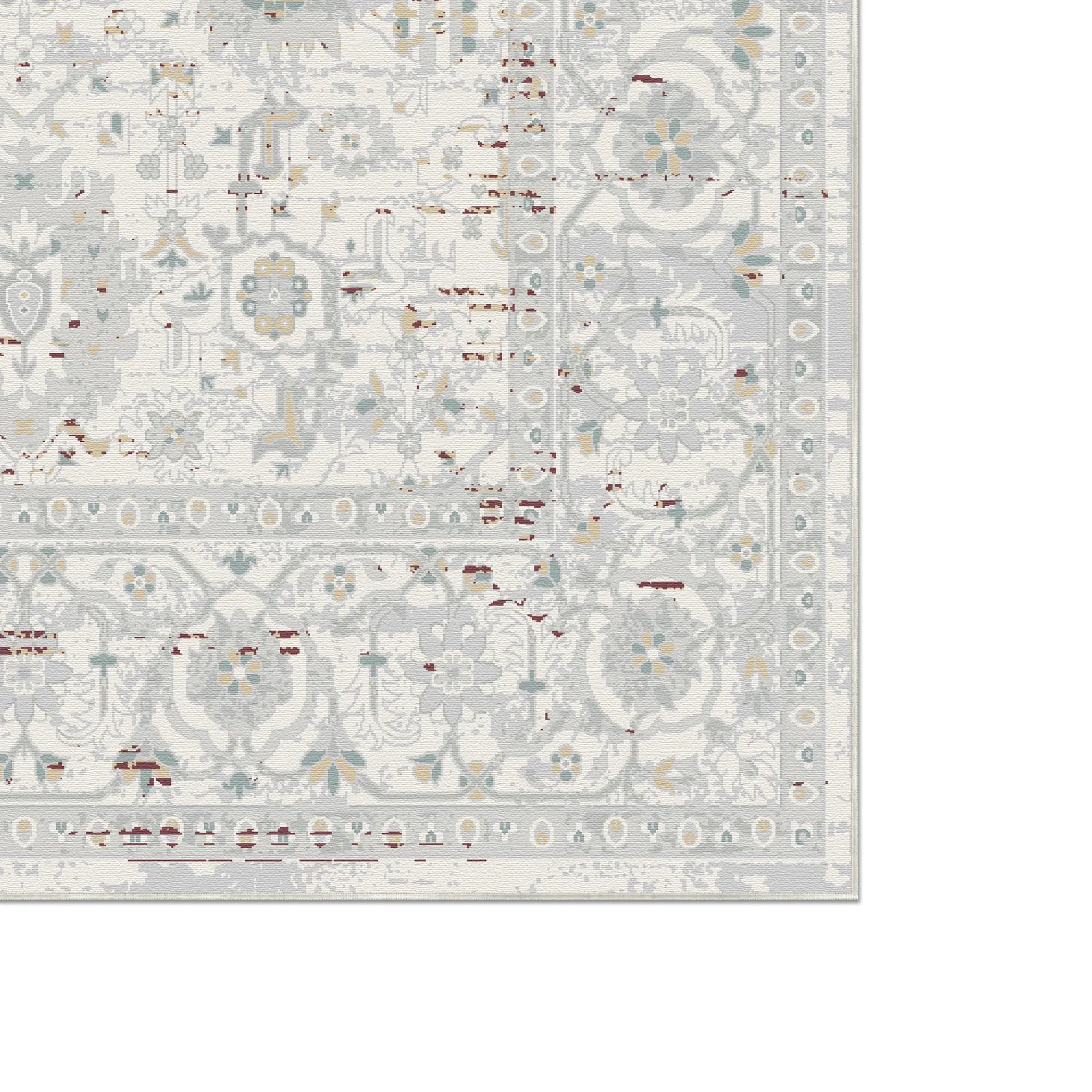 Legacy Abgenutztes Blumenmuster Alabaster Teppich