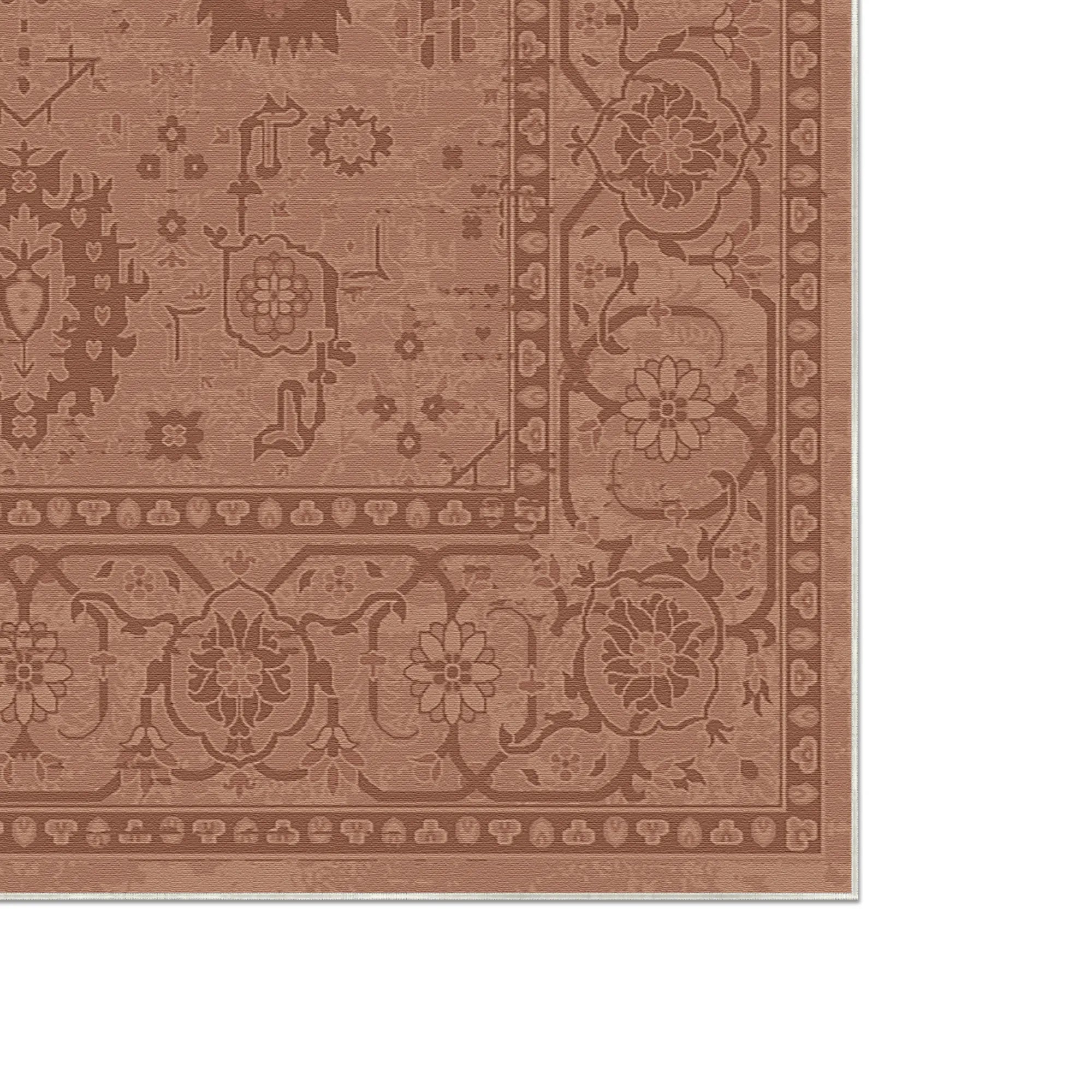 Legacy Erodierte Blumenmuster Rost Teppich